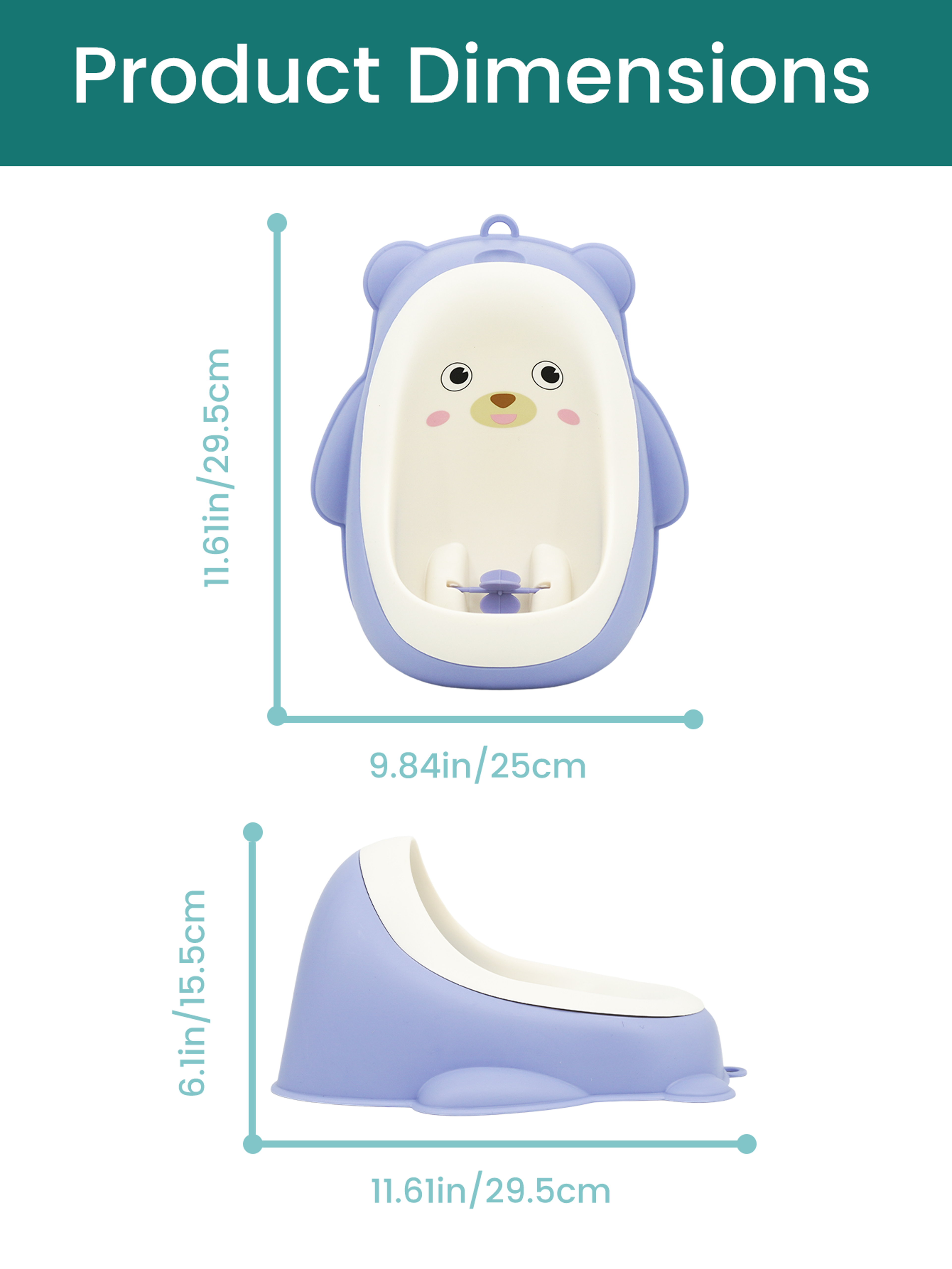 Cute Bear Kids Urinal Potty Training Toilet For Boys With Aiming Spinner 5