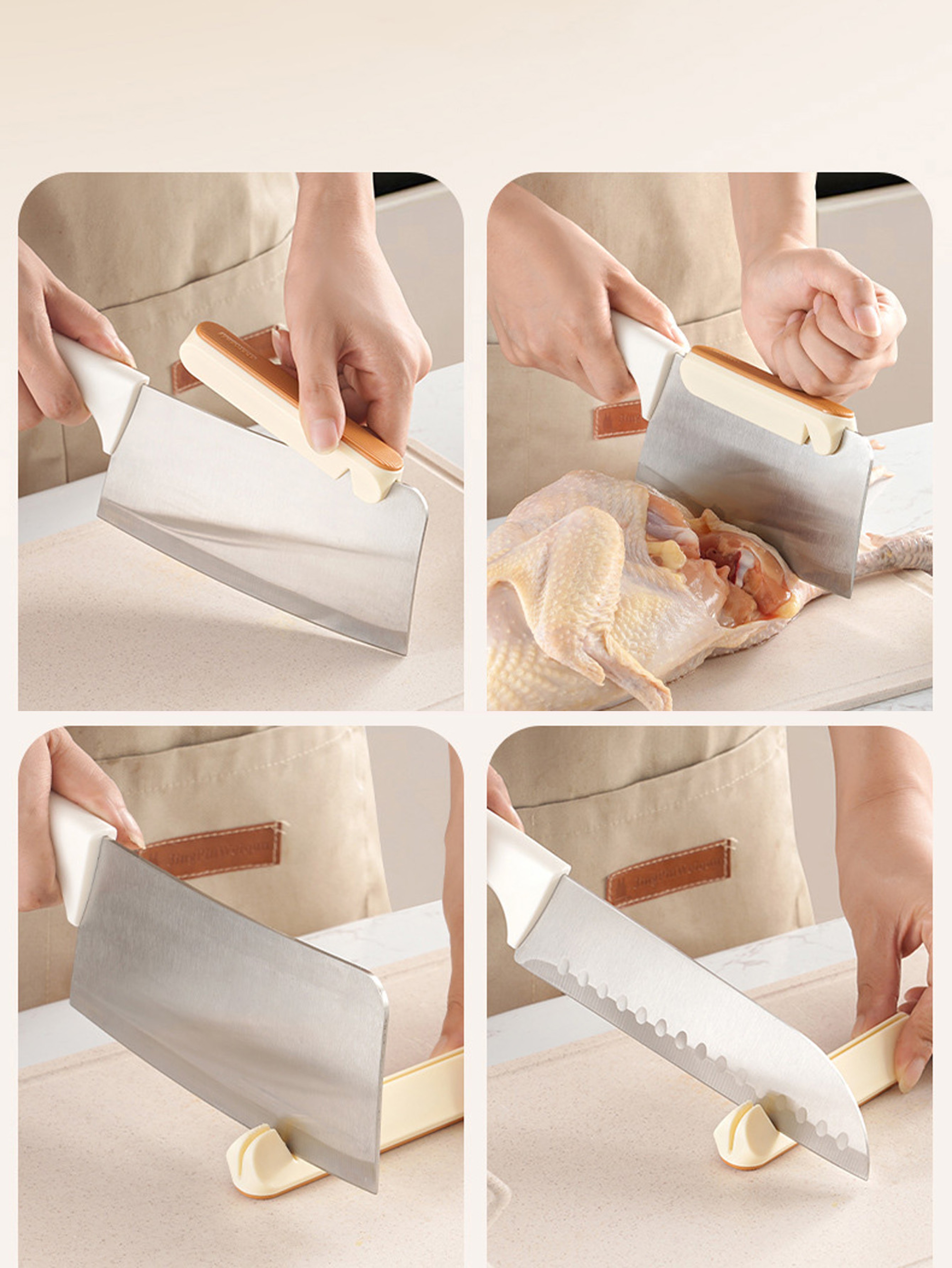 Safe Chopping Knife Hand Guard with Built In Cutter Sharpener – view 4