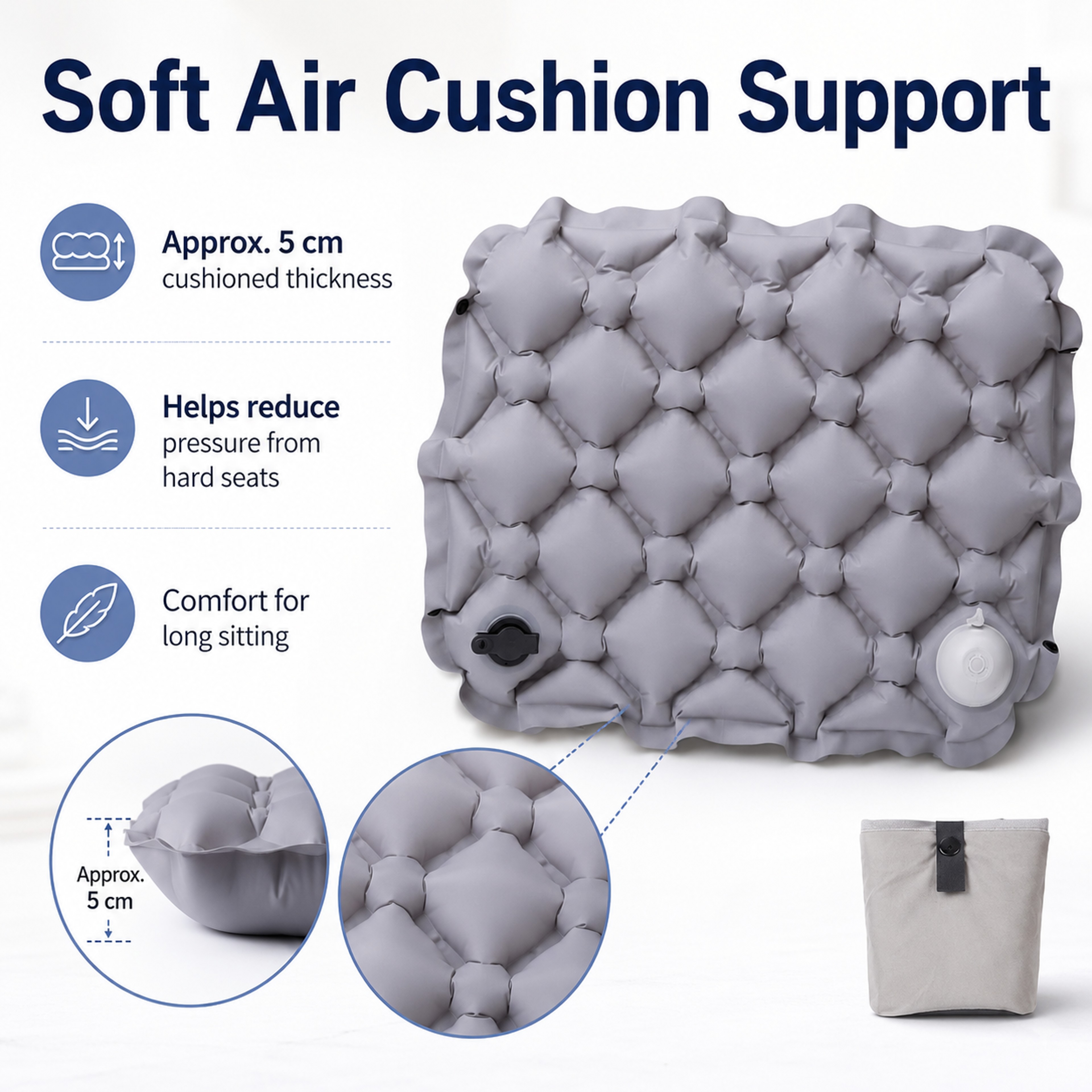 UltraLight Inflatable Stadium Seat Cushion – view 3