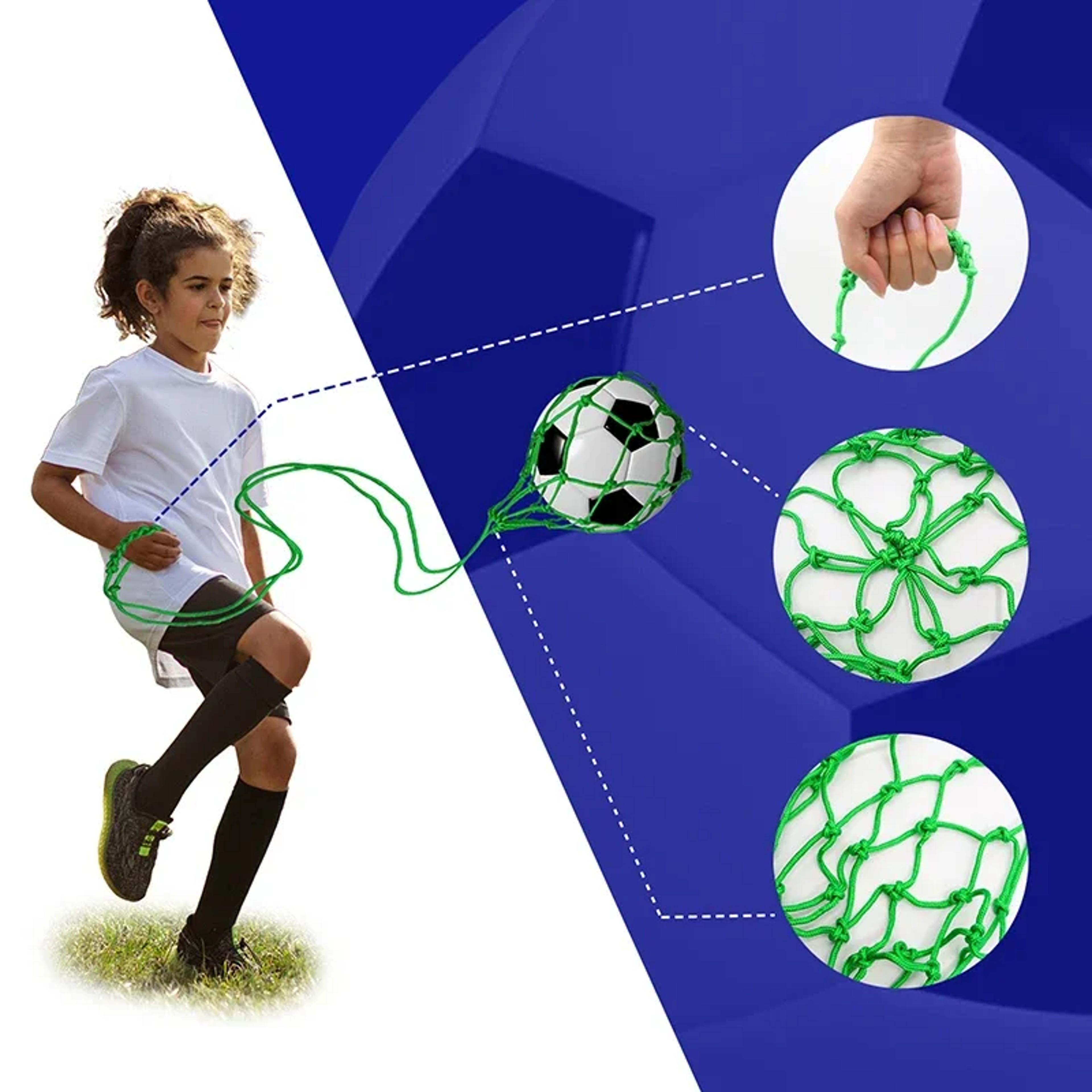Solo Soccer Kick Trainer and Portable Ball Carry Net – view 5