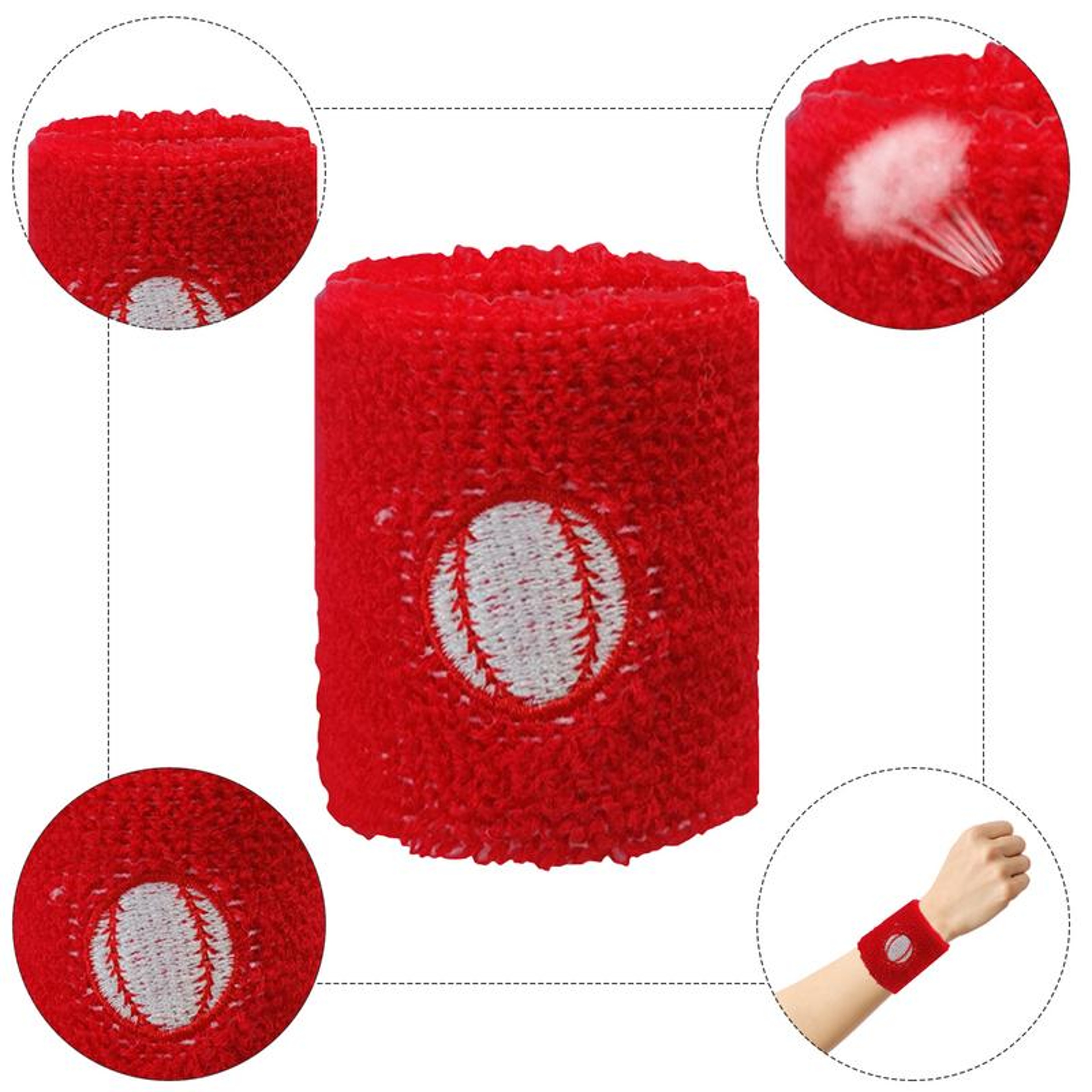 Kids Sports Sweatbands Absorbent Wristbands For Basketball Baseball Activities 2