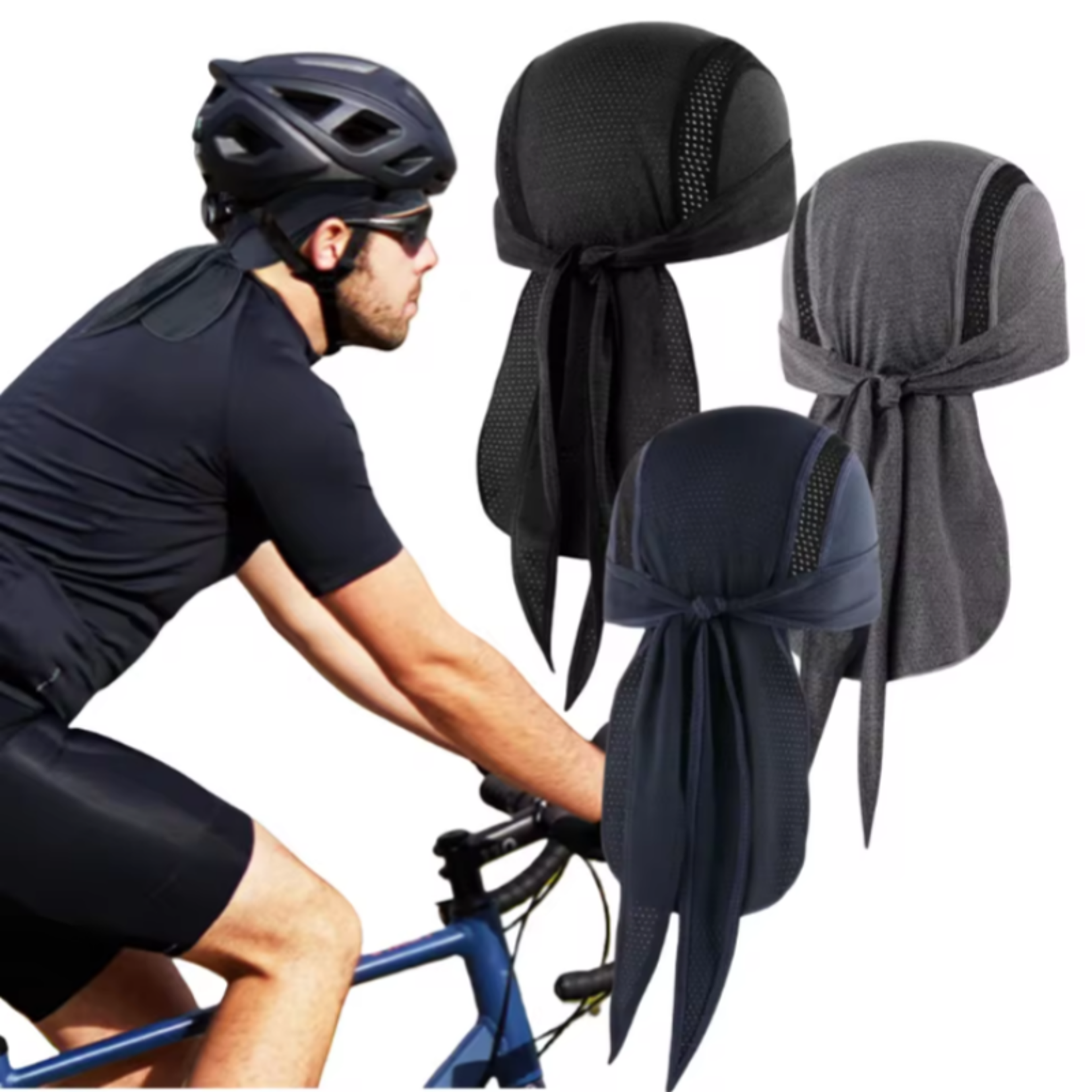 Cycling Headwear Sweat Wicking Helmet Liner Quick Dry Sports Skull Cap 1