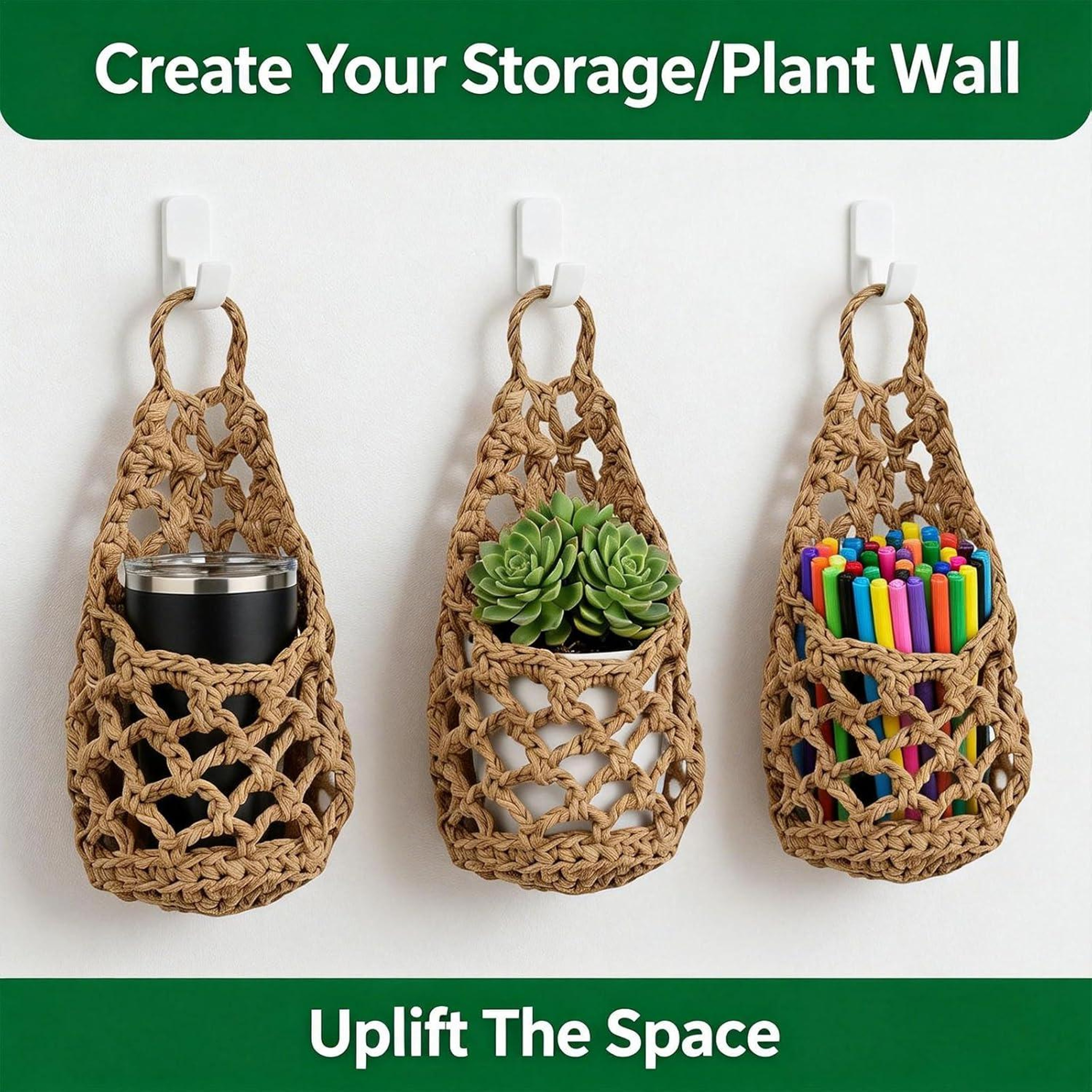 Handmade Cotton Macrame Plant Hanger For Boho Home Decor 1