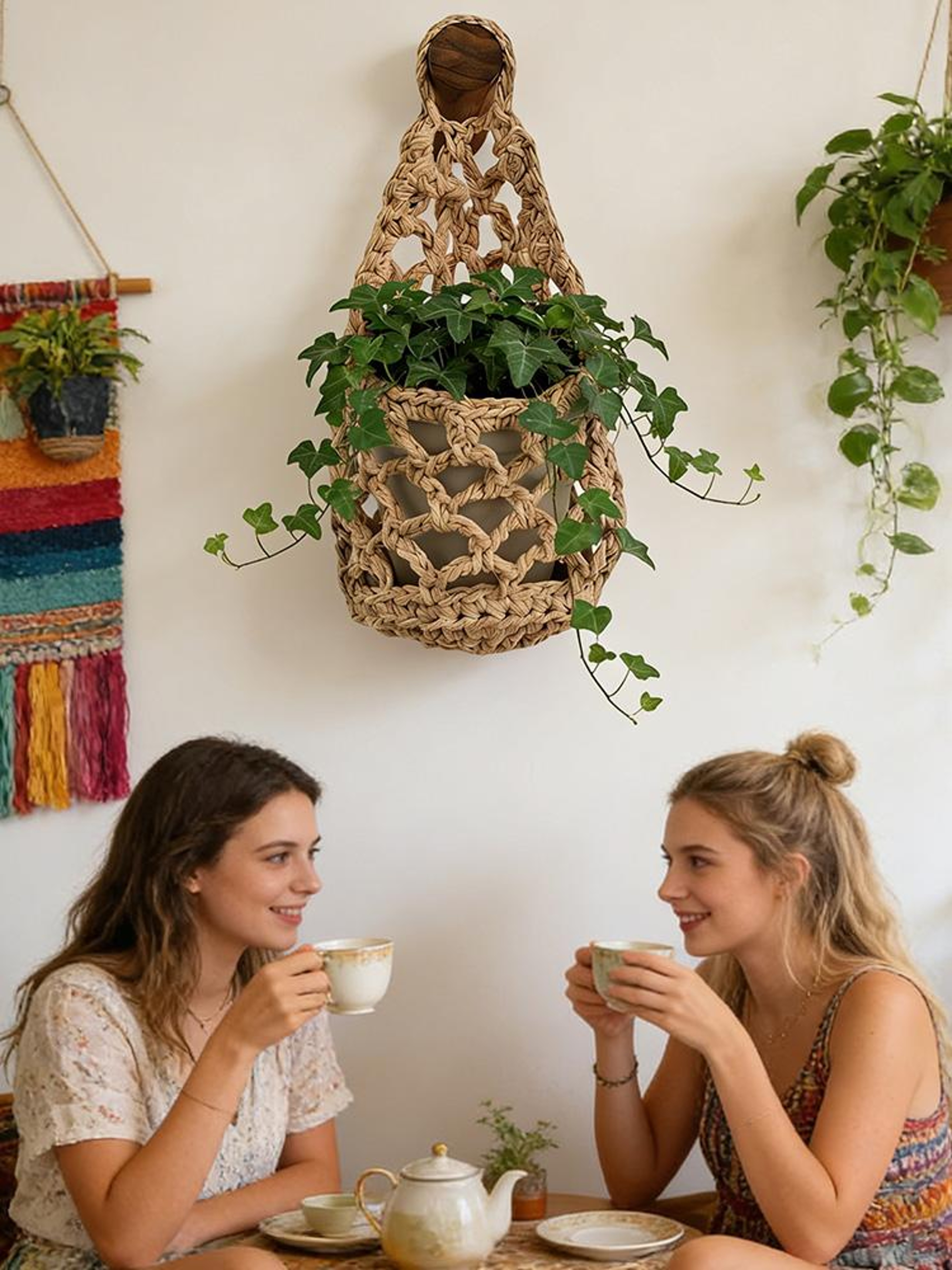 Handmade Cotton Macrame Plant Hanger For Boho Home Decor 4
