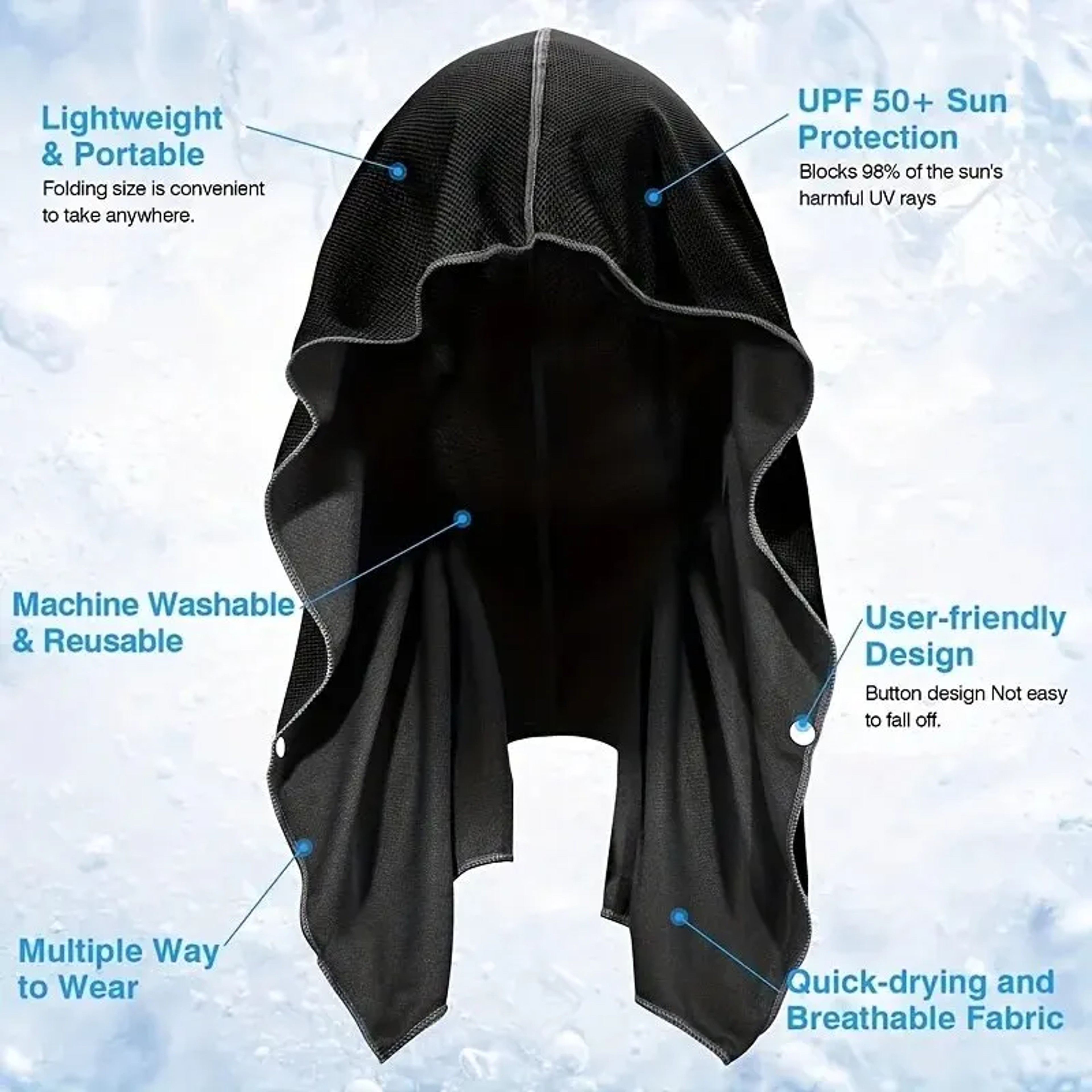 Quick Dry Cooling Hoodie Towel For Sports And Sun Coverage 1