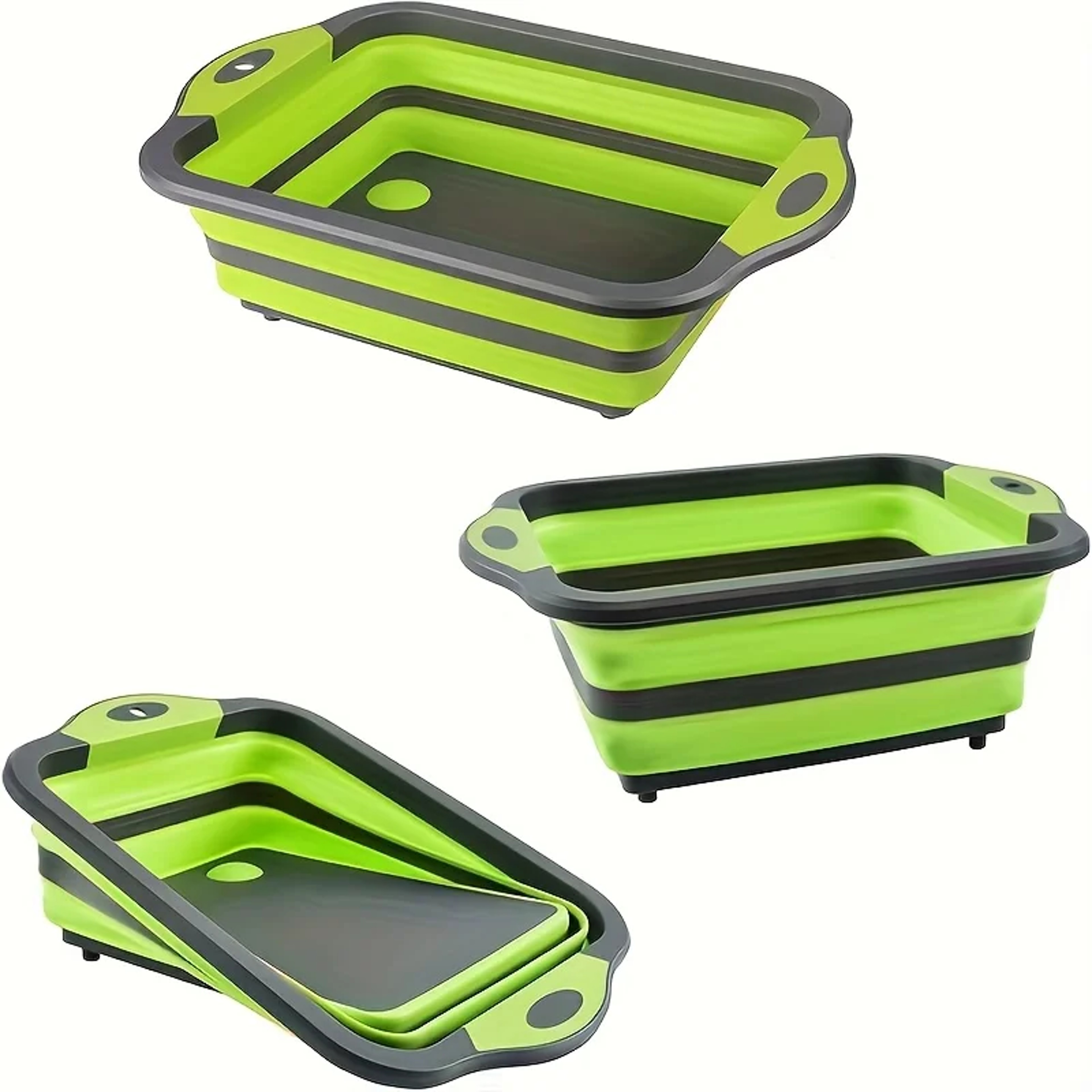 Portable Collapsible Wash Basin with Drain and Storage – view 3