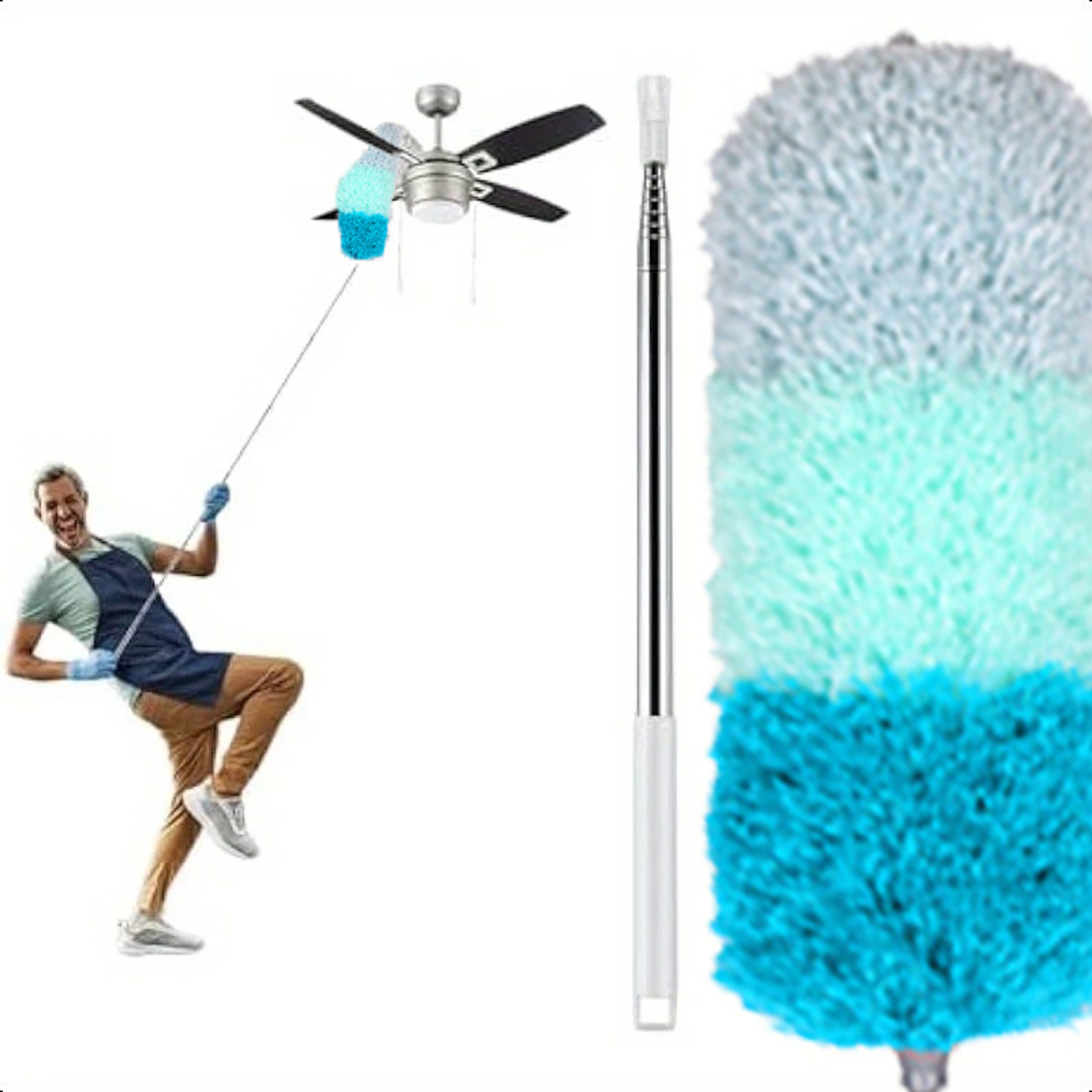 Washable Reusable Duster with Interchangeable Heads for Multi Surface Cleaning – view 1