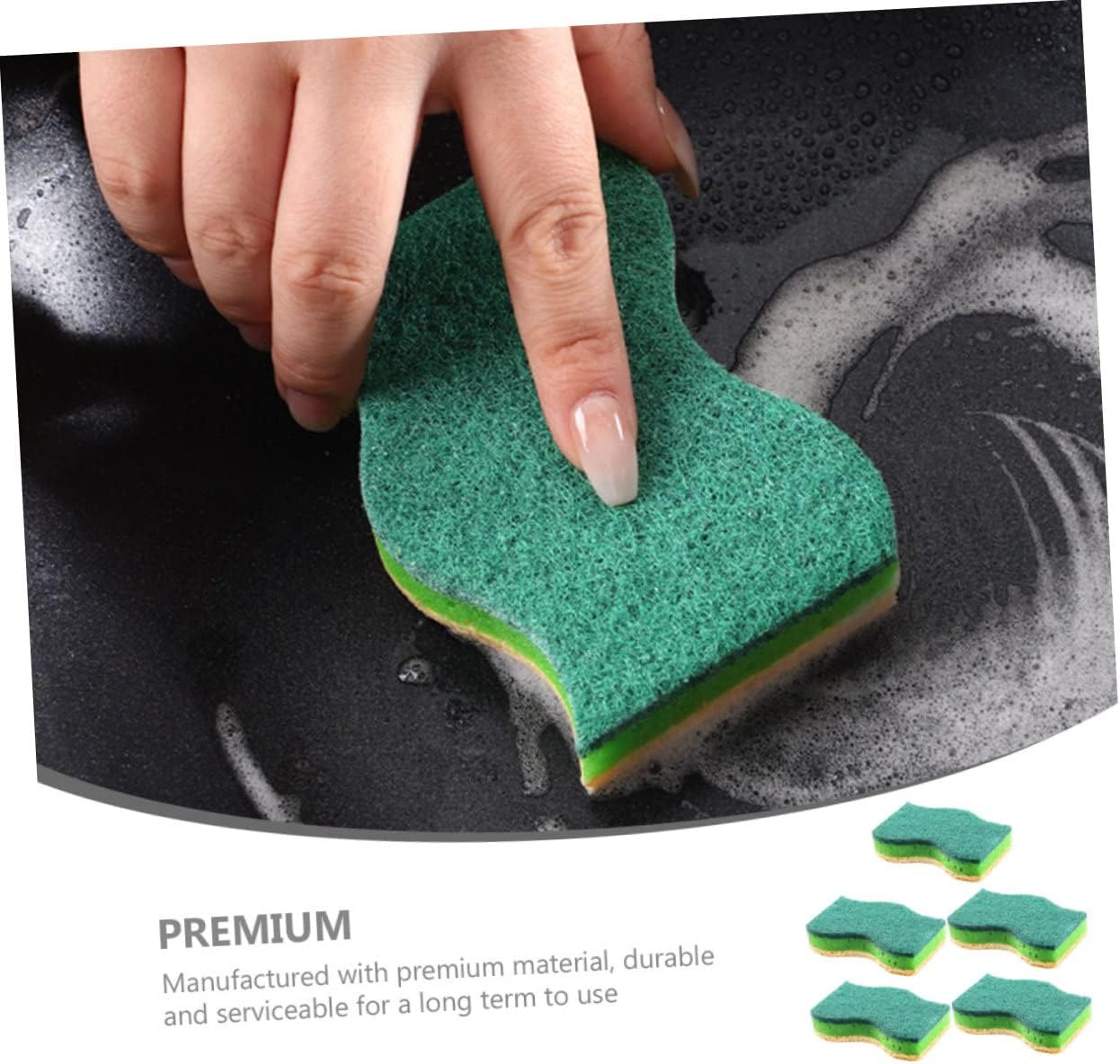 Commercial Wood Pulp Dishwashing Sponges Non Scratch Bulk Kitchen Scrubbers – view 1