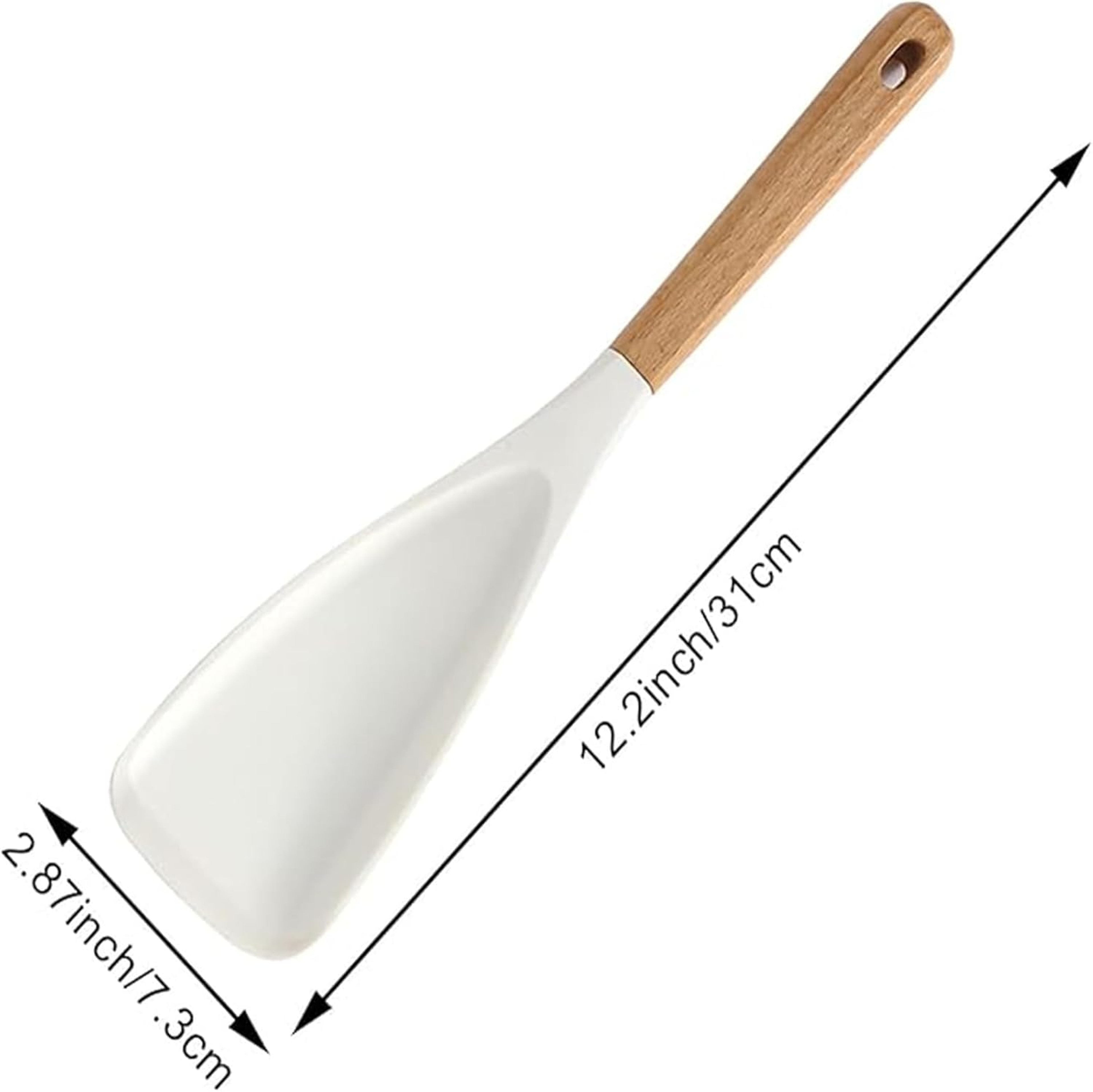 White Silicone Spatula with Beech Wood Handle for Cooking, Scraping and Serving – view 9