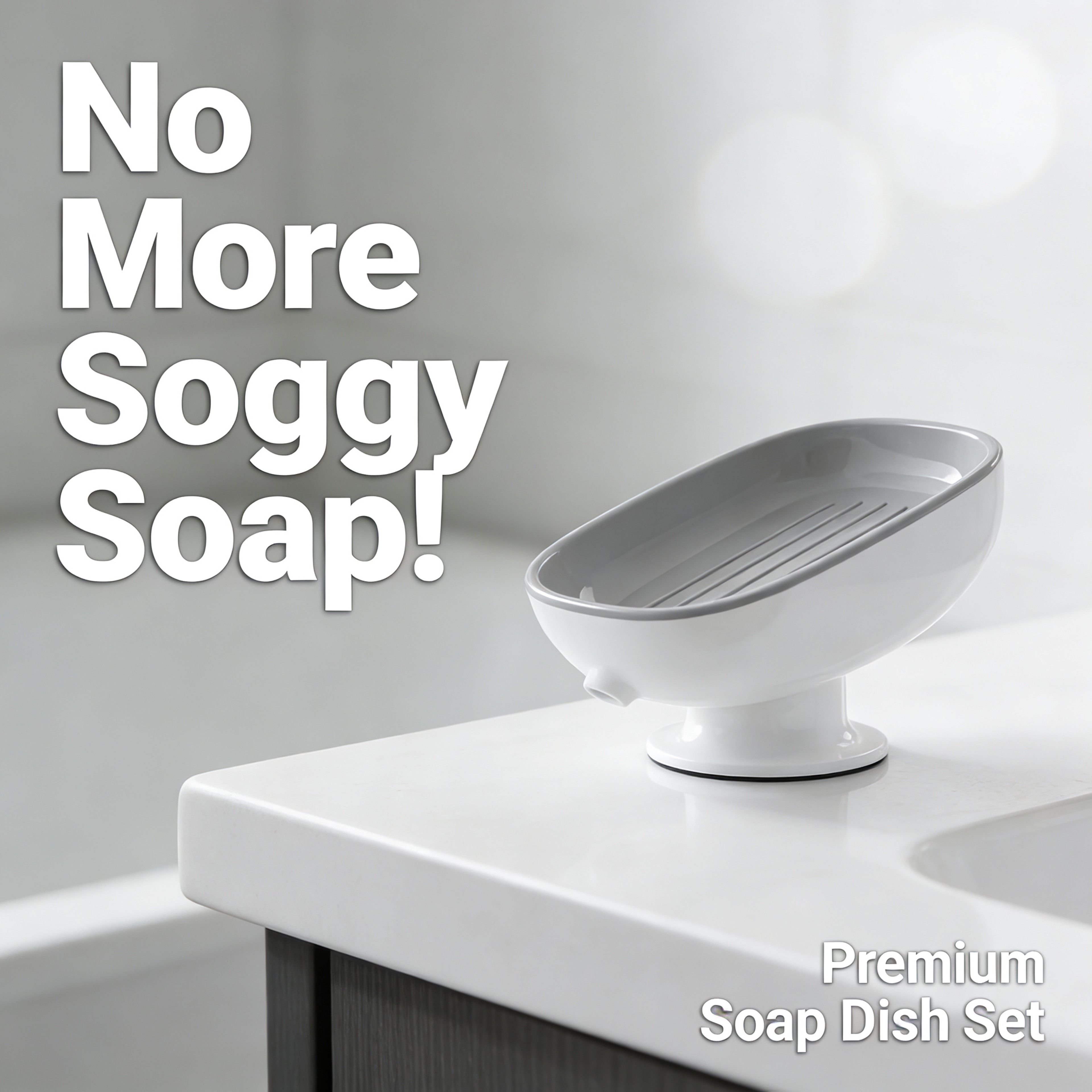 Self Draining Suction Cup Soap Dish Bathroom Shower Soap Holder Storage – view 2