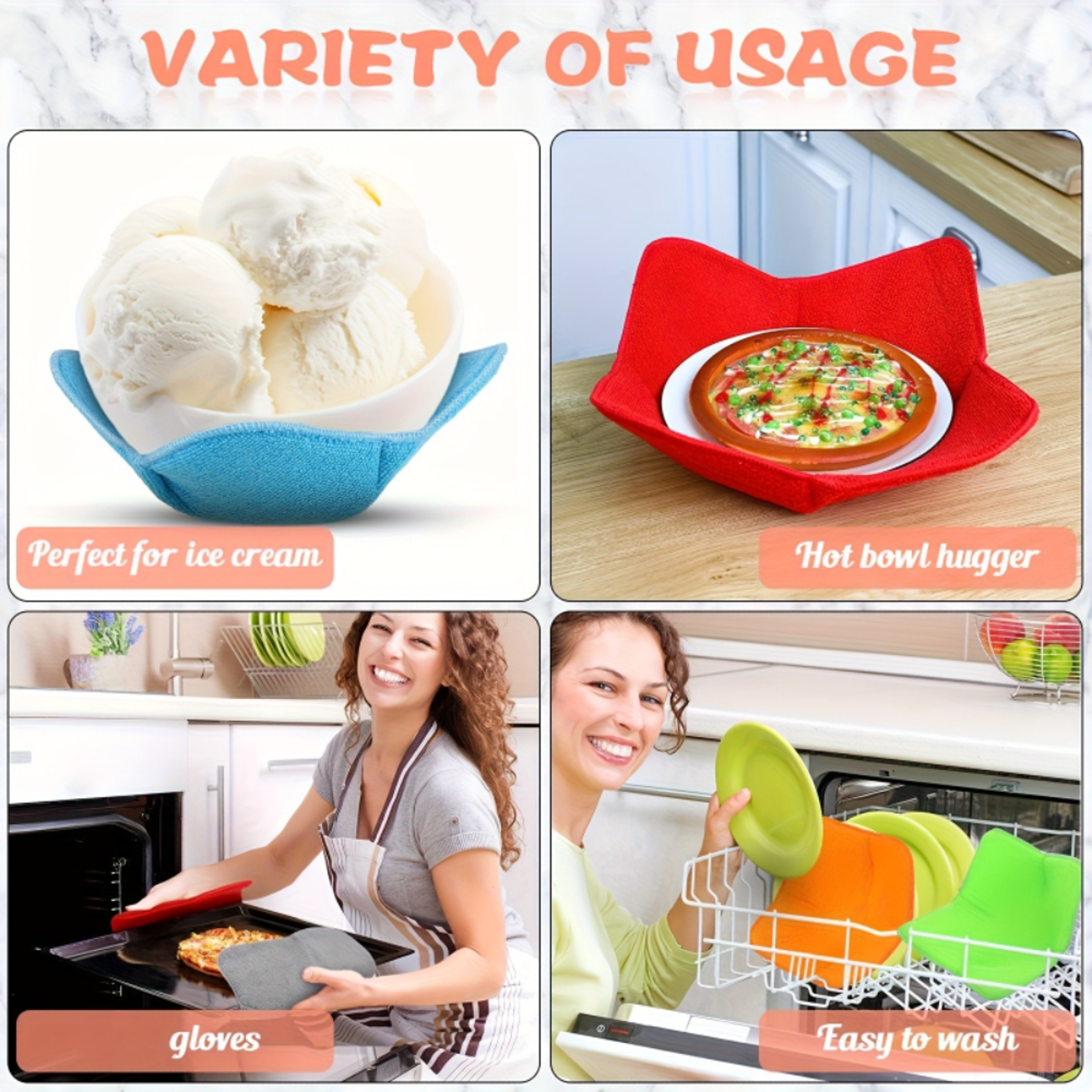 Microwave Bowl Cozy Heat Resistant Insulated Holder For Bowls And Plates 4