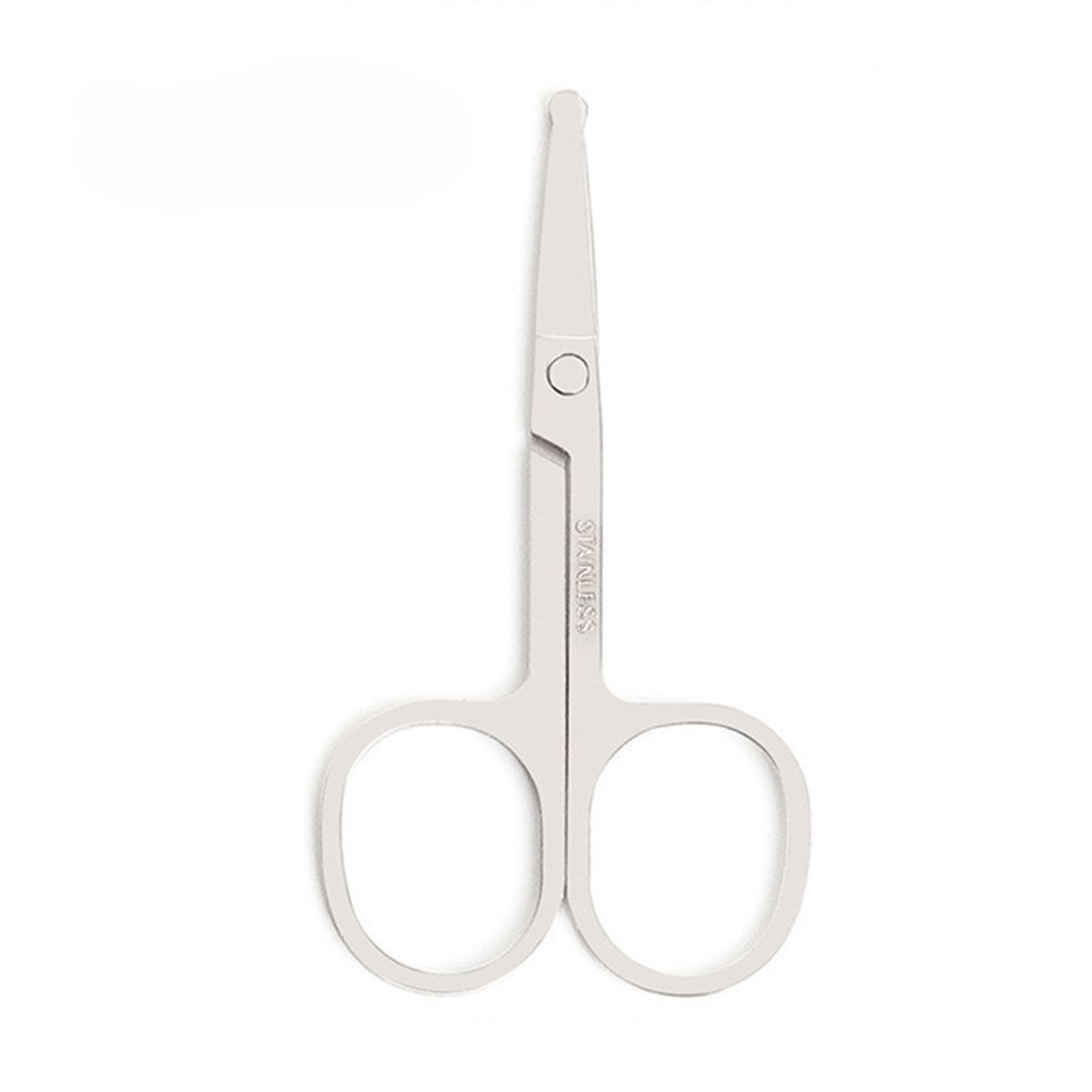 Stainless Steel Safety Nose Hair Scissors with Mirror Light Round Head Design – view 8