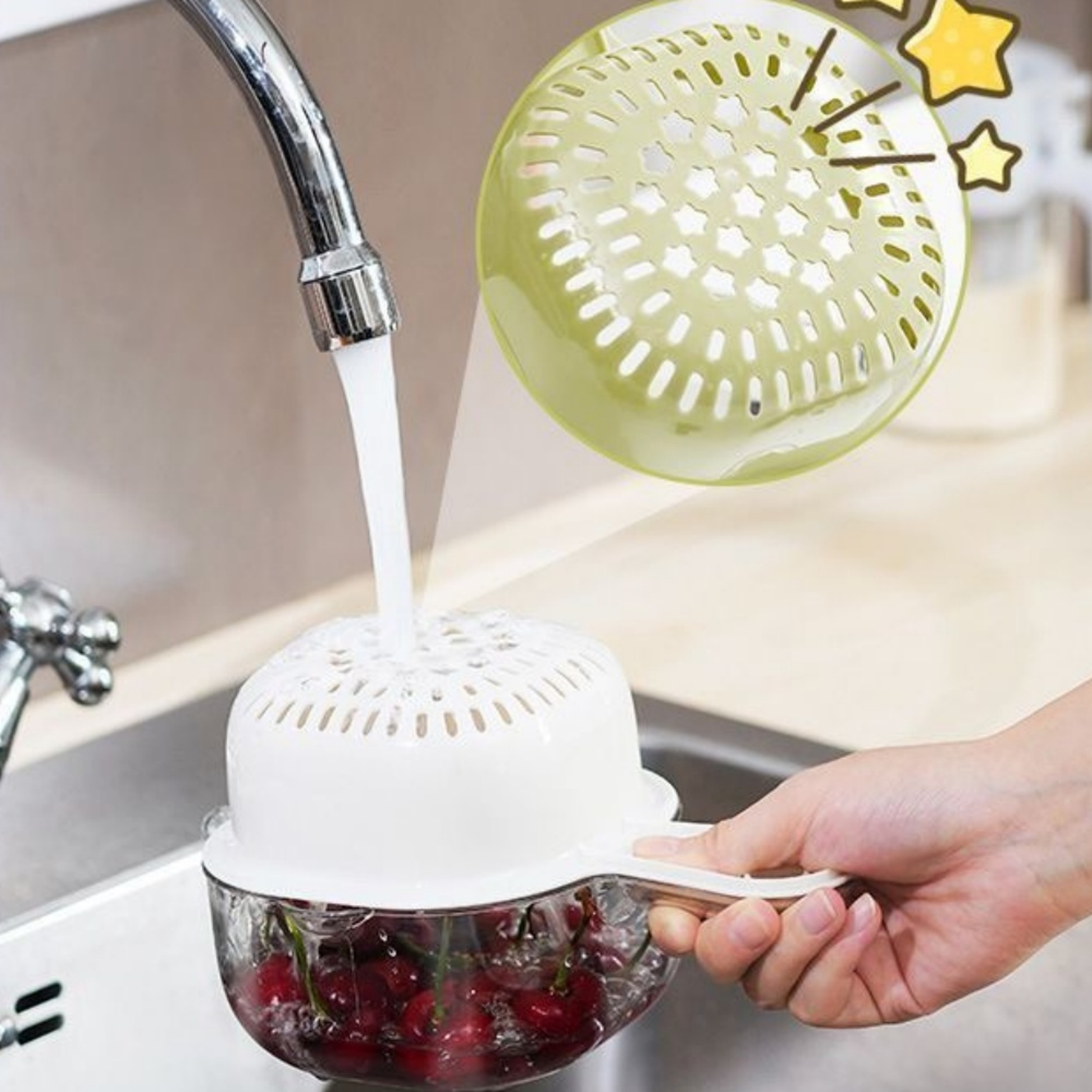 Fruit Washing And Drainage Basket With Hanging Handle 3