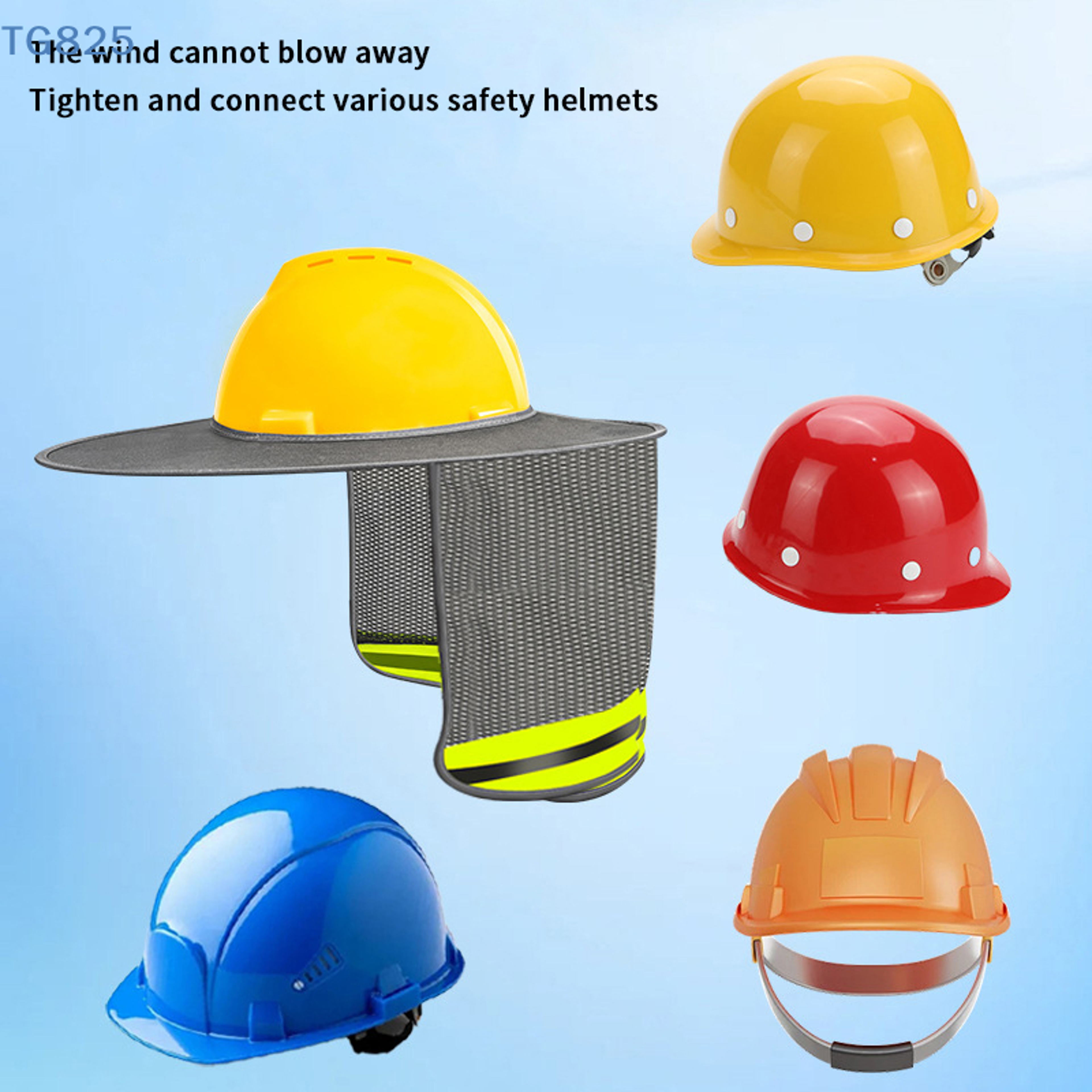 Reflective Hard Hat Sun Shade With Neck Shield 3