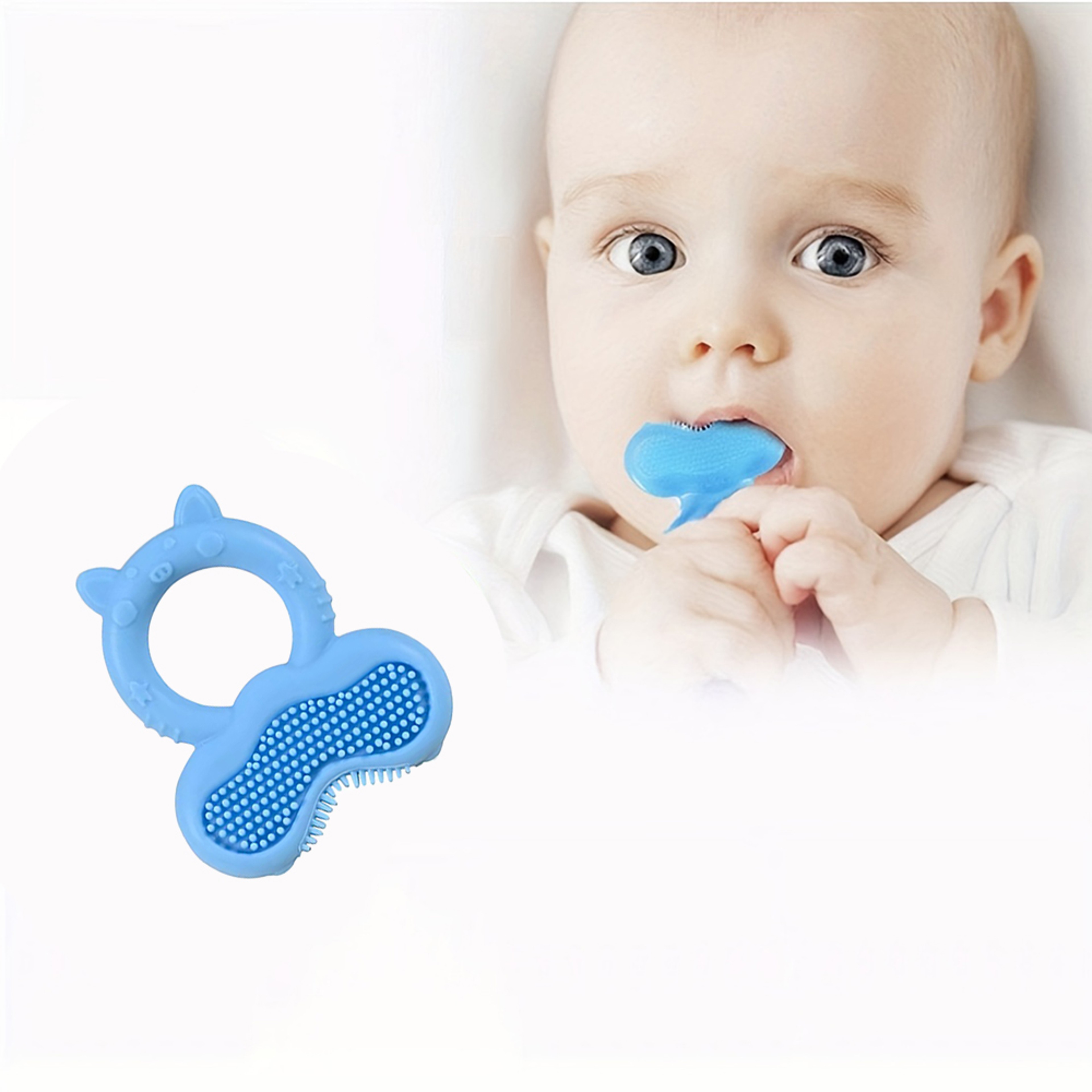 Cute Silicone Baby Teether Ring Animal Shape Soothing Teething Toy 1