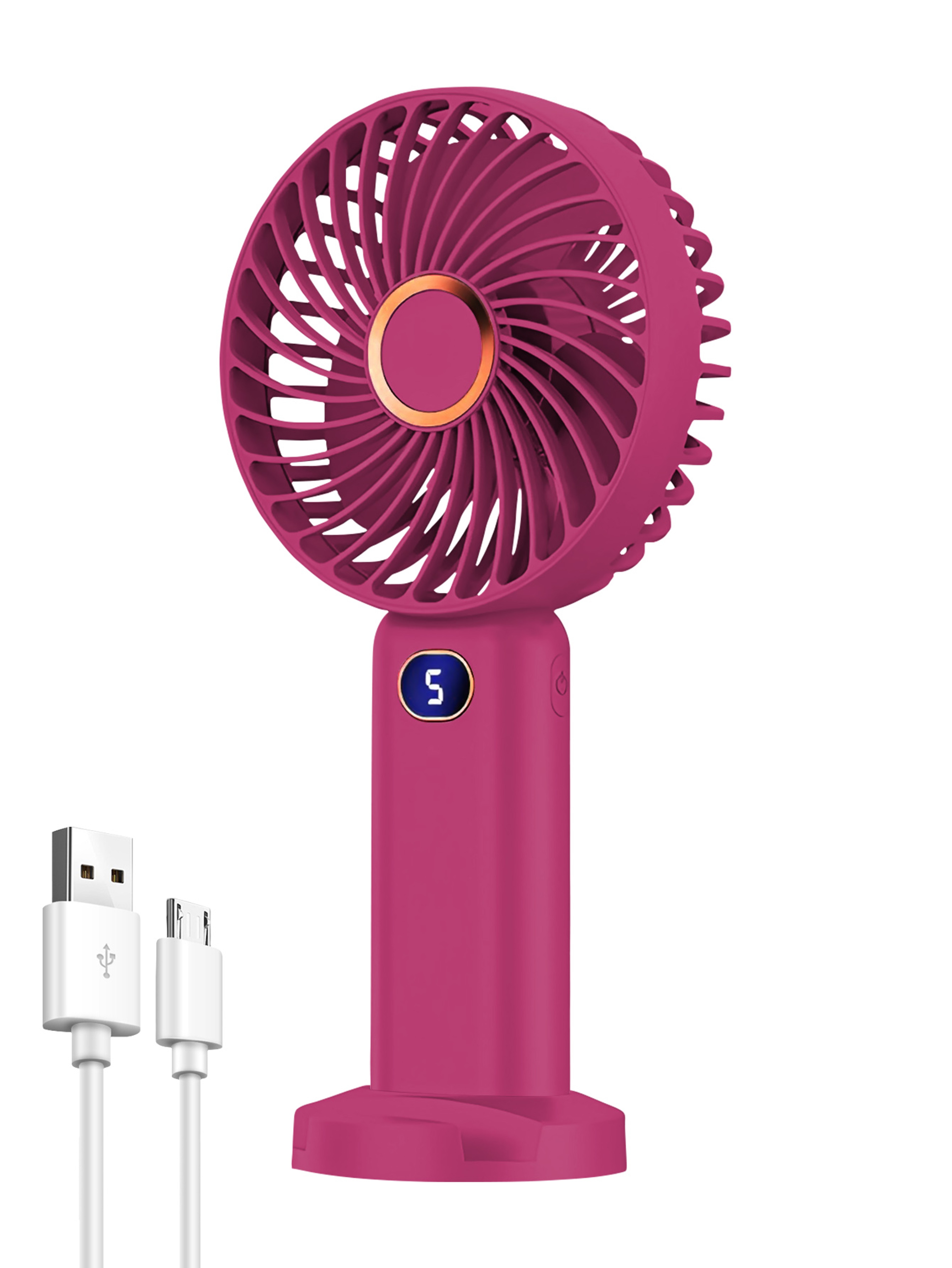 Portable Handheld Fan USB Rechargeable Mini Fan With Digital Display 8