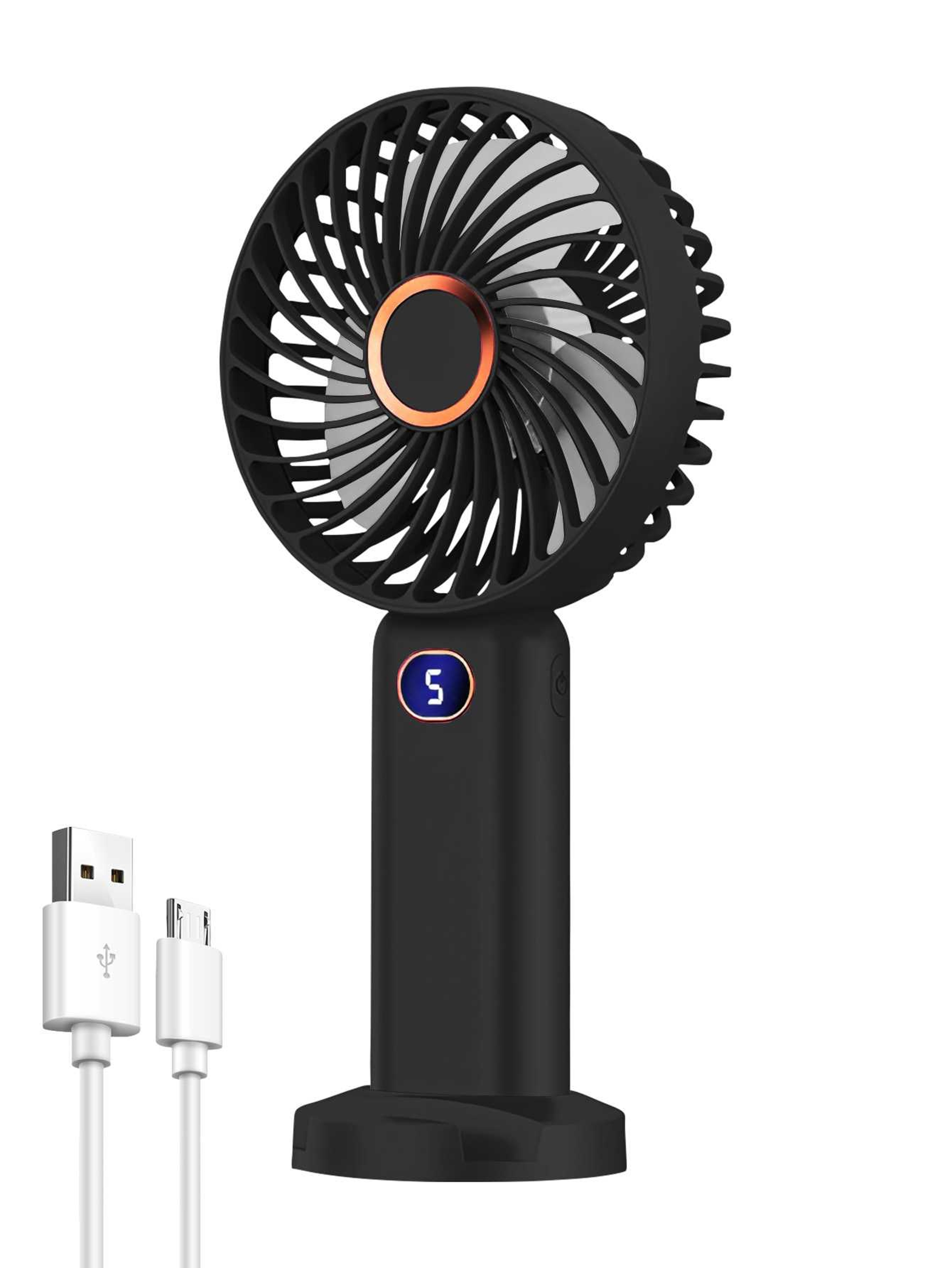 Portable Handheld Fan USB Rechargeable Mini Fan With Digital Display 6