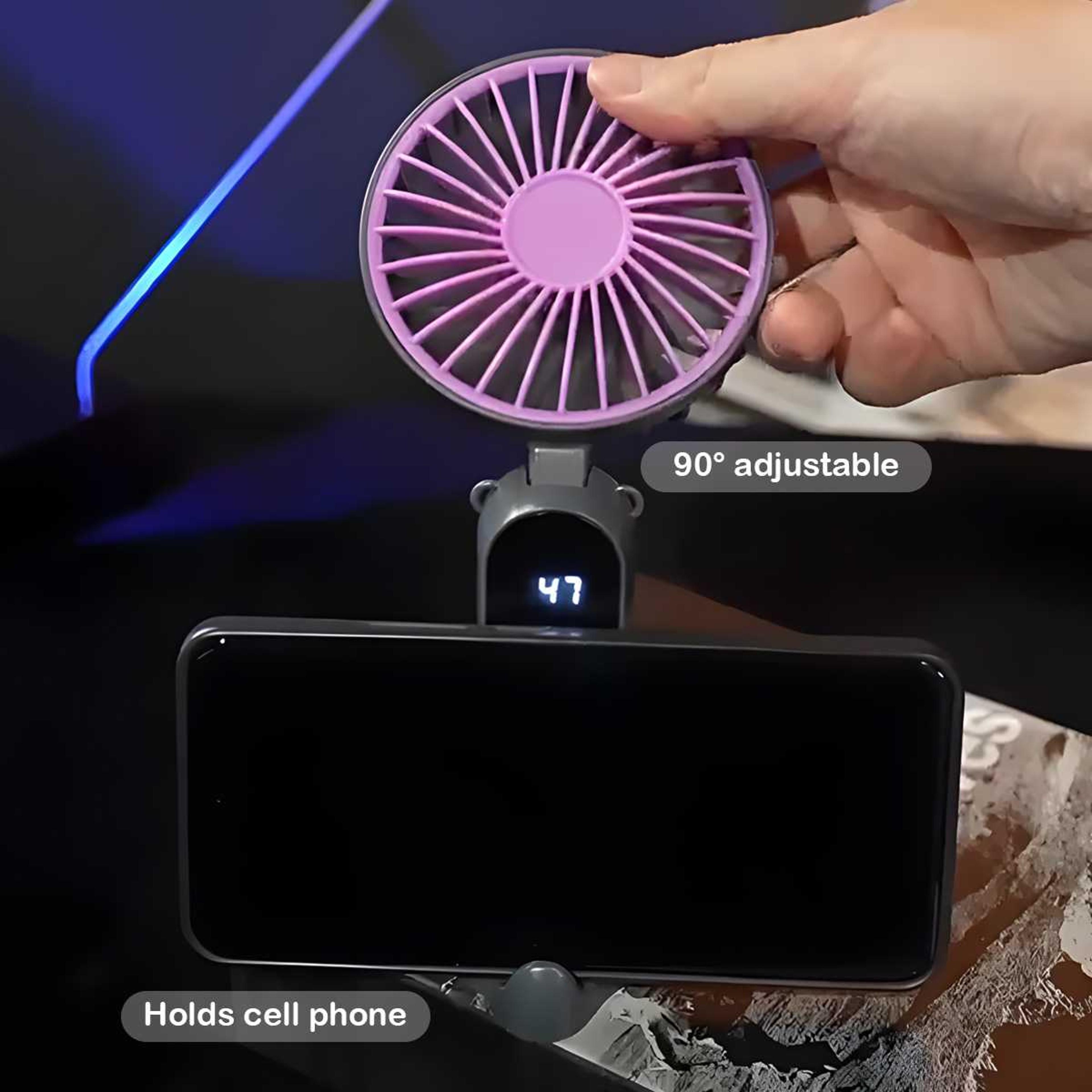 Portable USB Rechargeable Handheld Fan With 6 Speed Strong Airflow 3