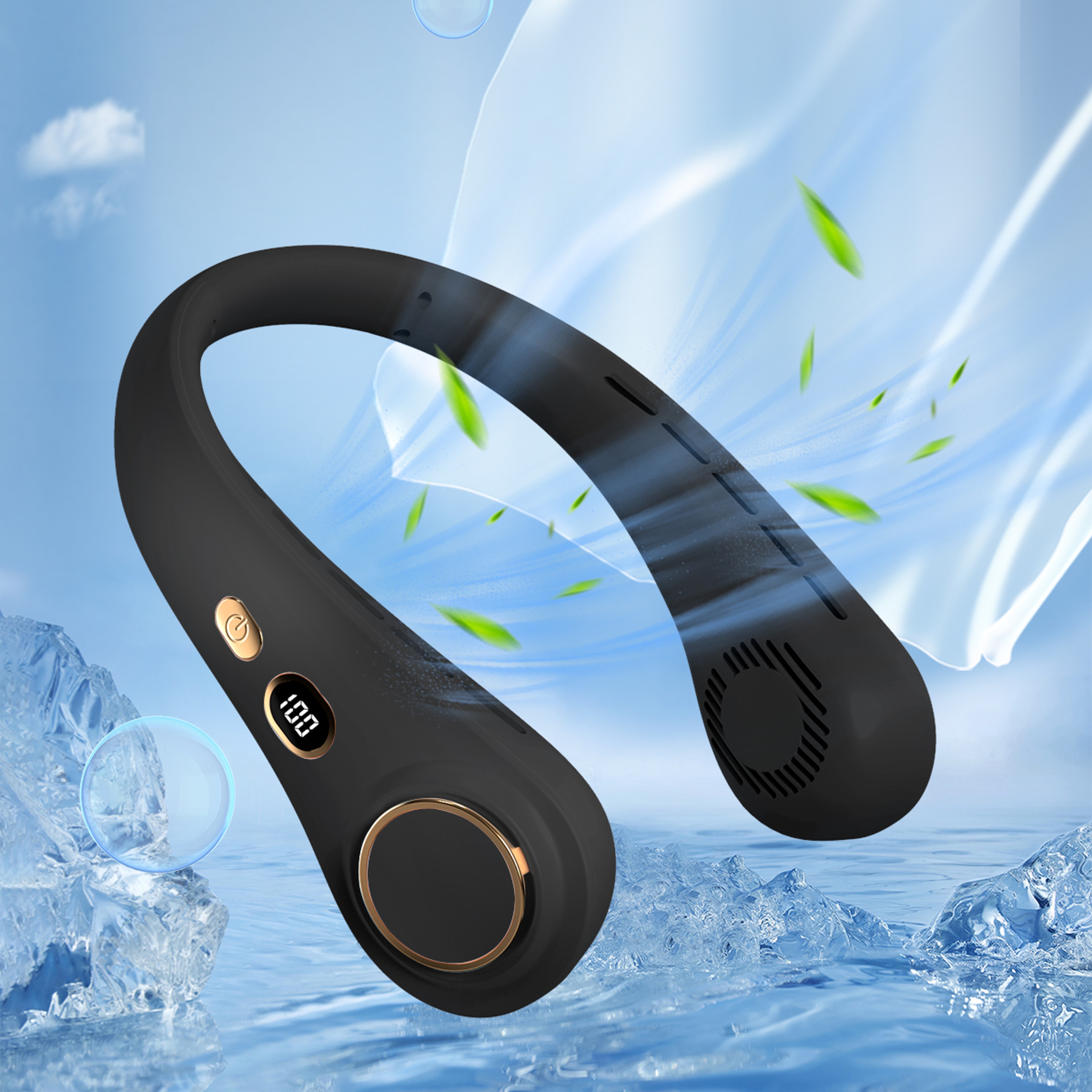 Hands Free Neck Fan Portable Bladeless Cooling Fan With 5 Speeds USB Rechargeable Design 6