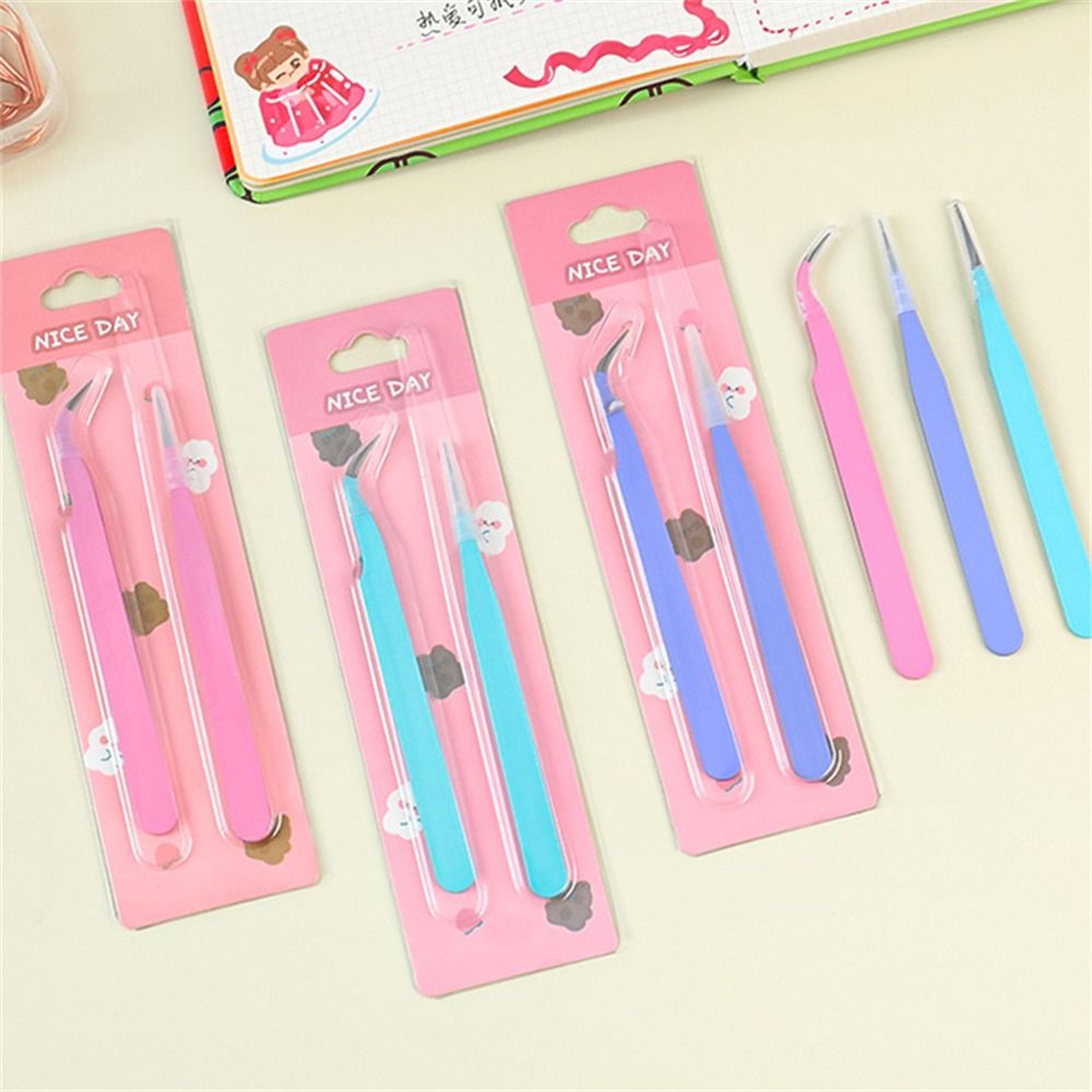 Macaroon Color Tweezers Sticker Tool For DIY Crafts Scrapbooking 1