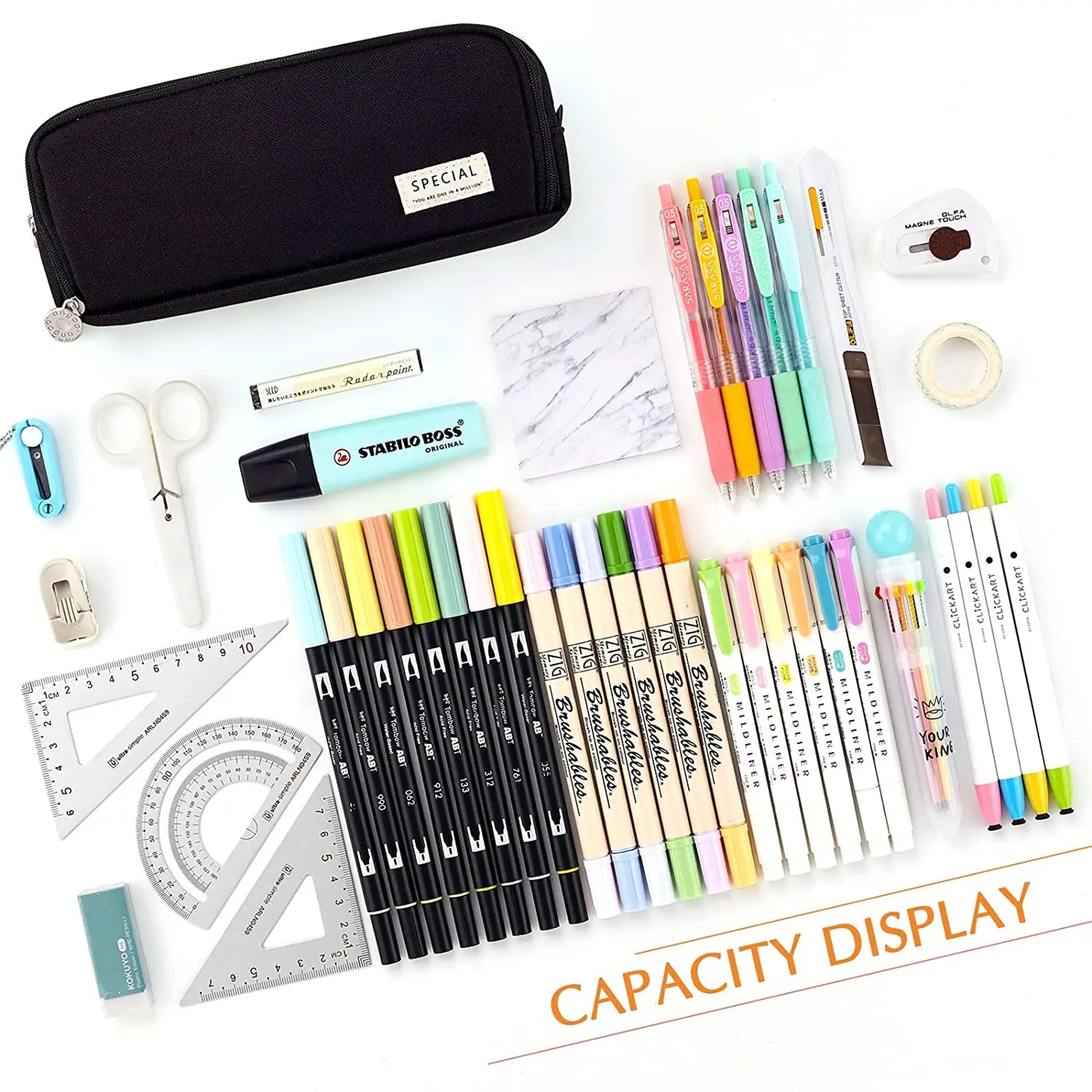 Large Capacity Compartment Pencil Case Organizer Bag For Students 1