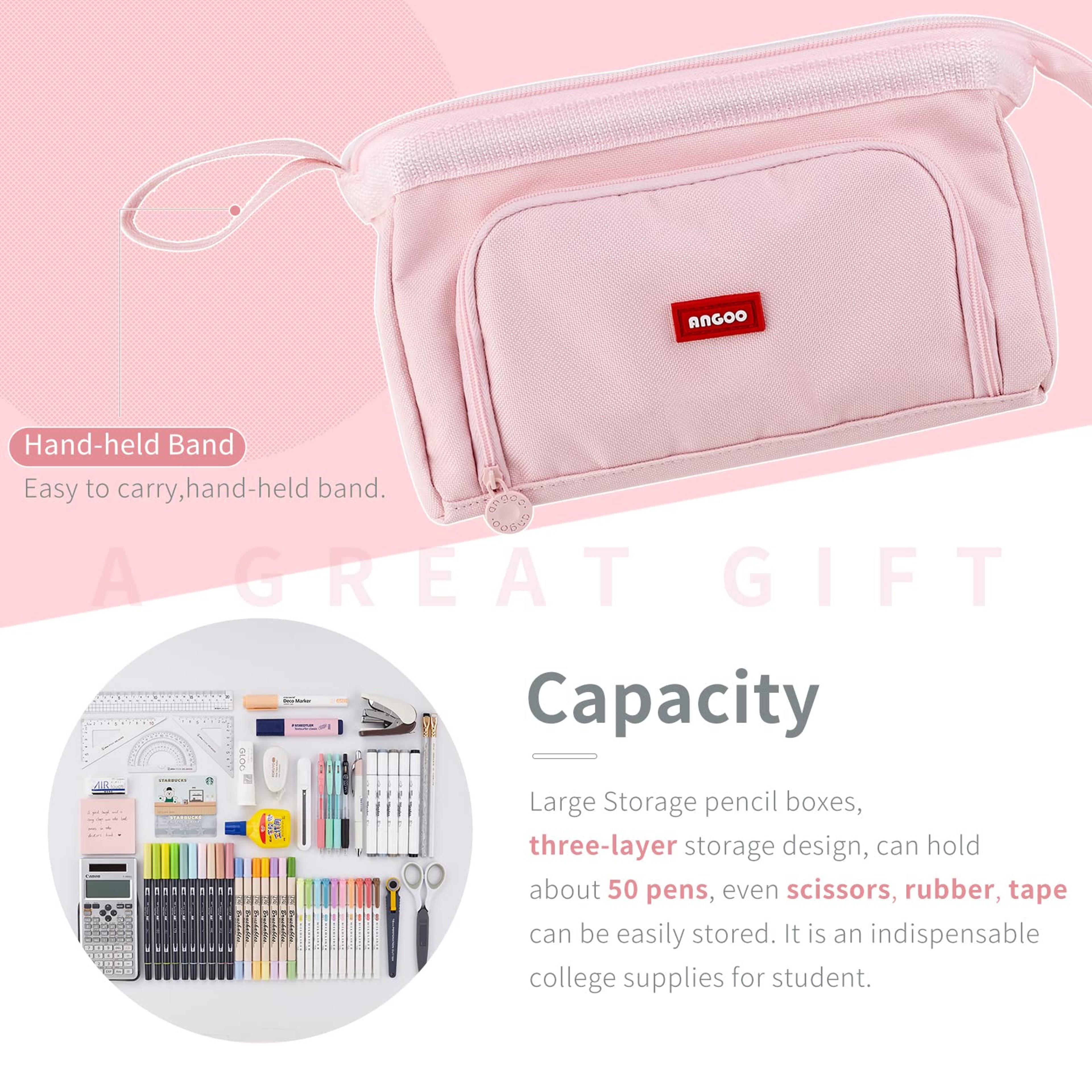 Large Capacity Pencil Case Organizer With Multiple Compartments For Students And Office 2