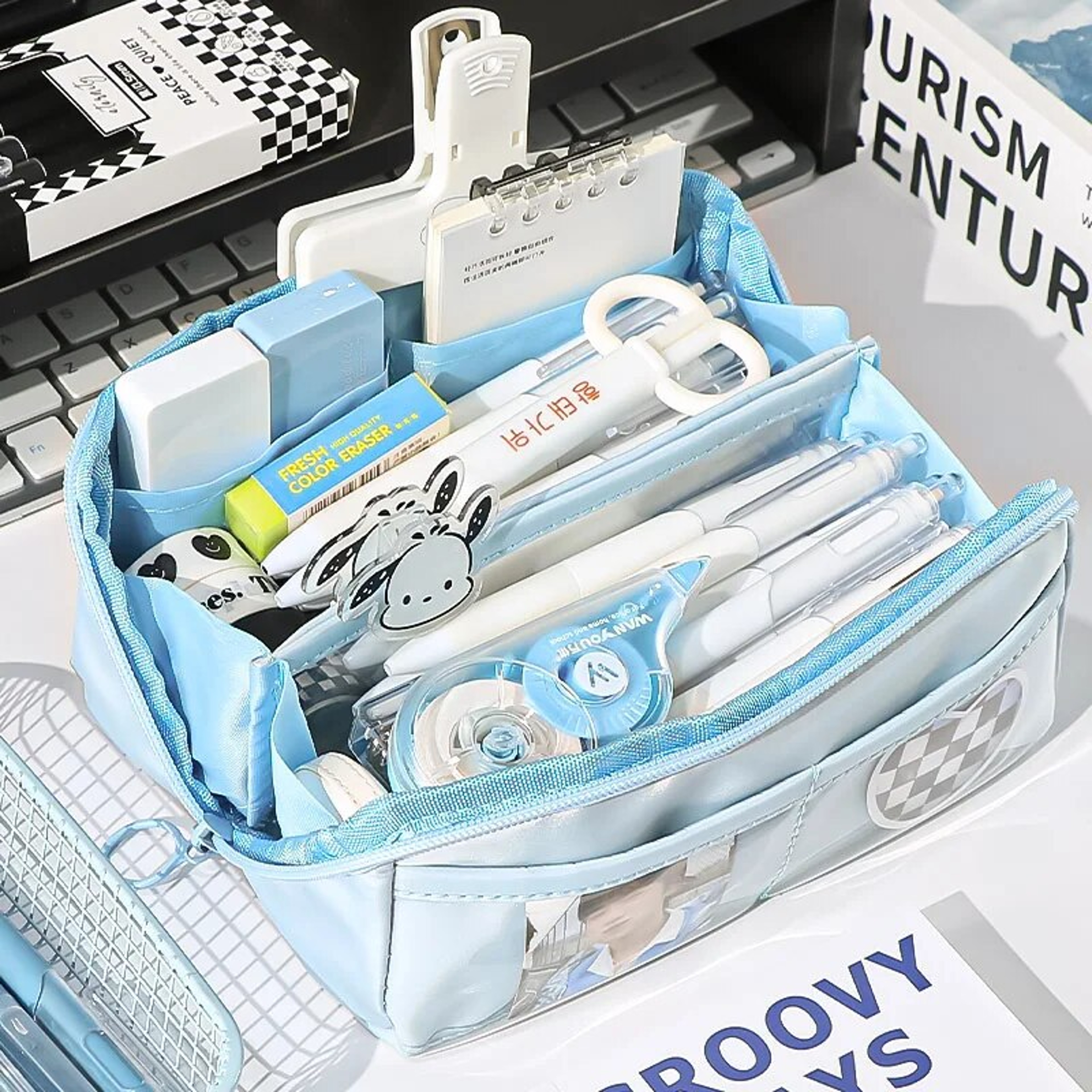 Prism Transparent Pencil Case Large Cute Organizer For School Supplies 3