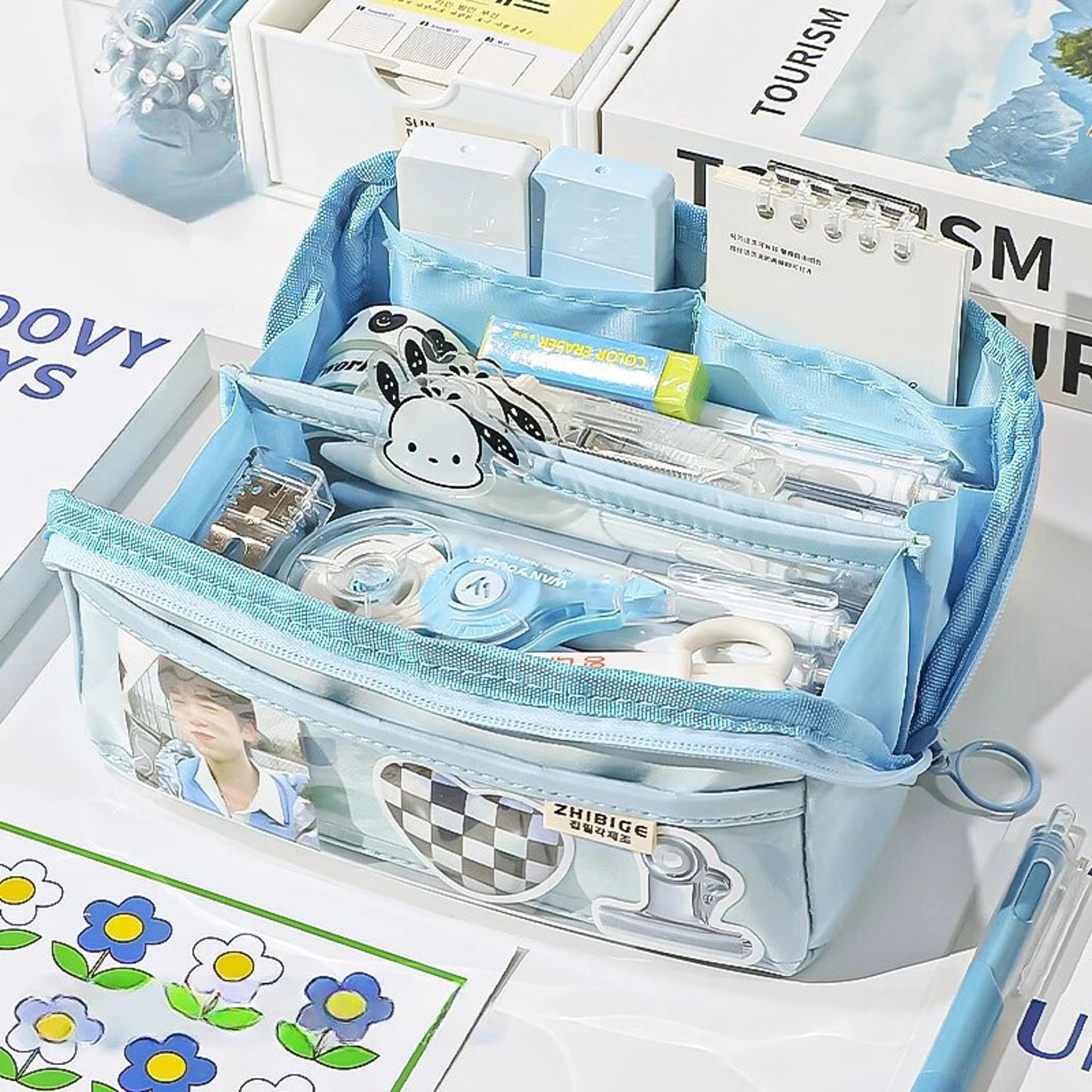 Prism Transparent Pencil Case Large Cute Organizer For School Supplies 6