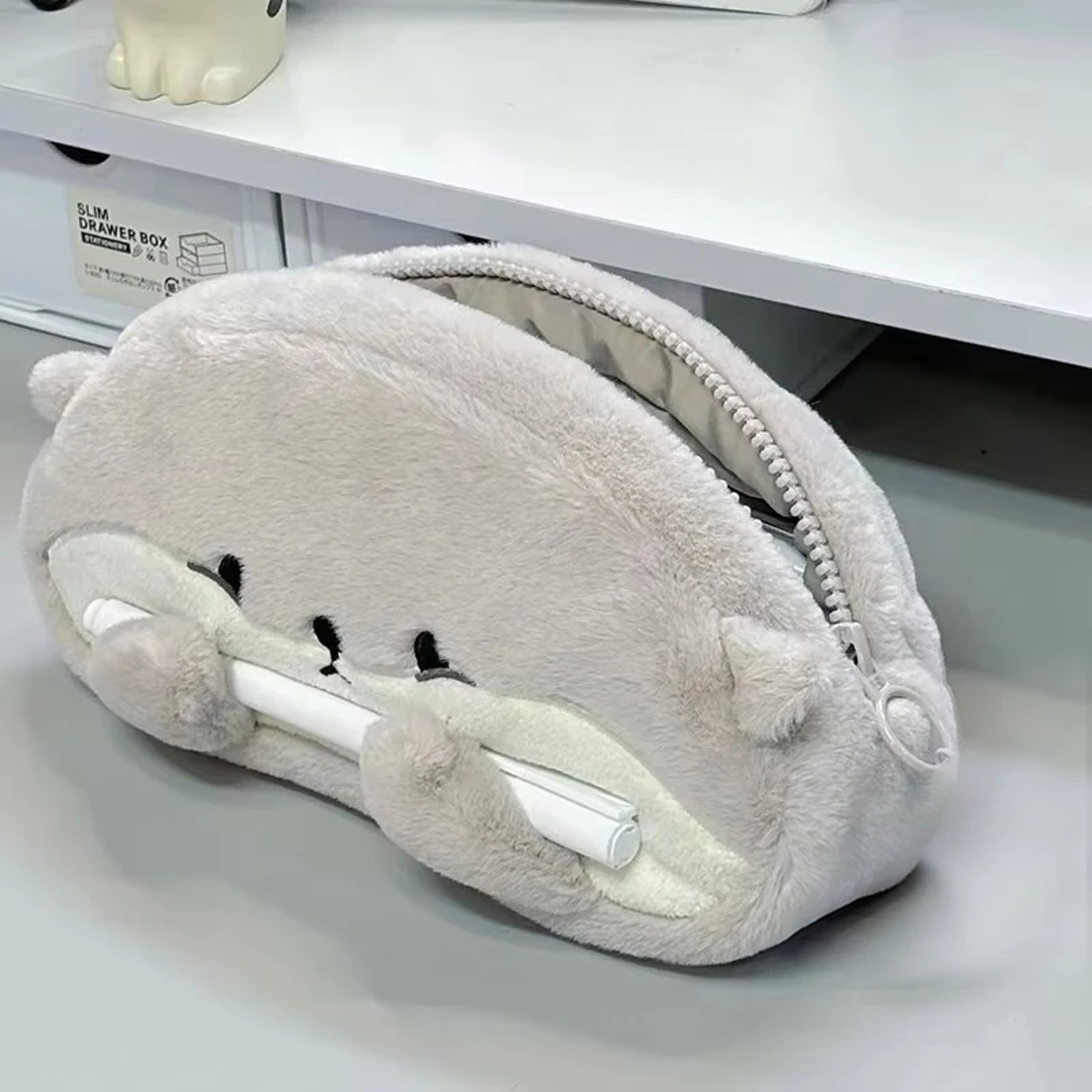 Little Otter Penguin Plush Pen Bag Large Capacity Pencil Case For School And Travel 7