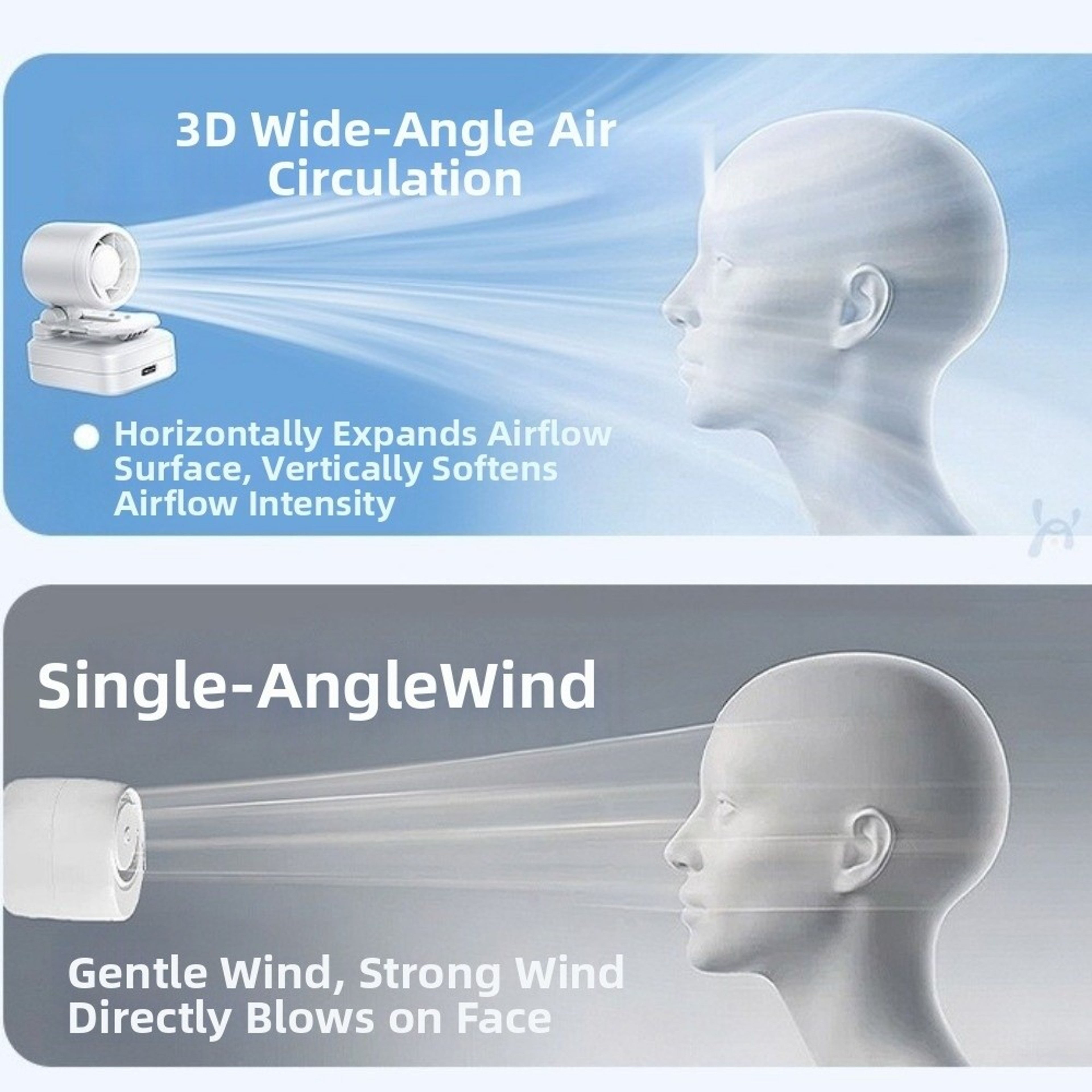 Mini Portable Clip Fan Rechargeable Hat Fan With Speed Cooling 3