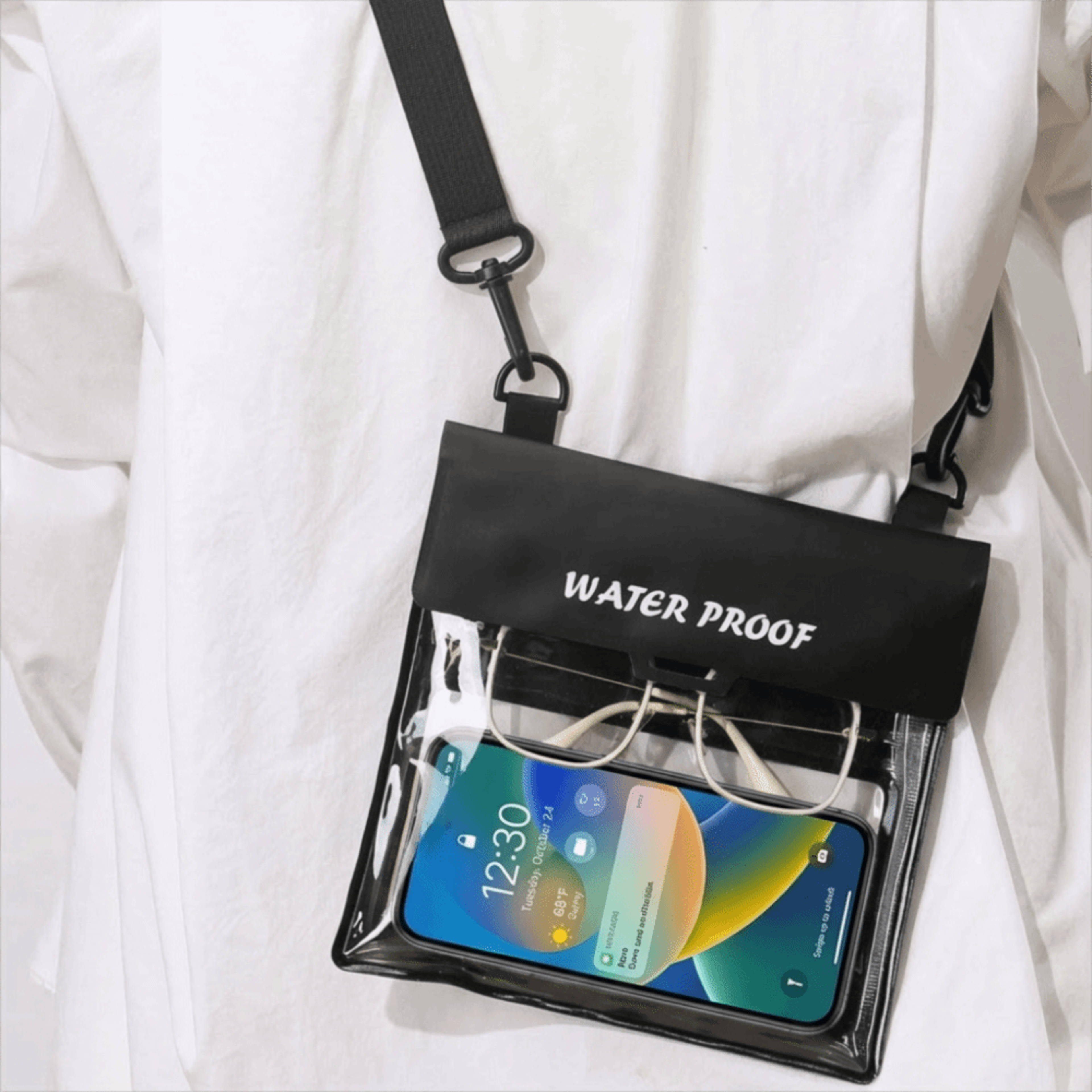 Waterproof Phone Waist Bag With Touch Screen For Swimming Diving And Travel 1