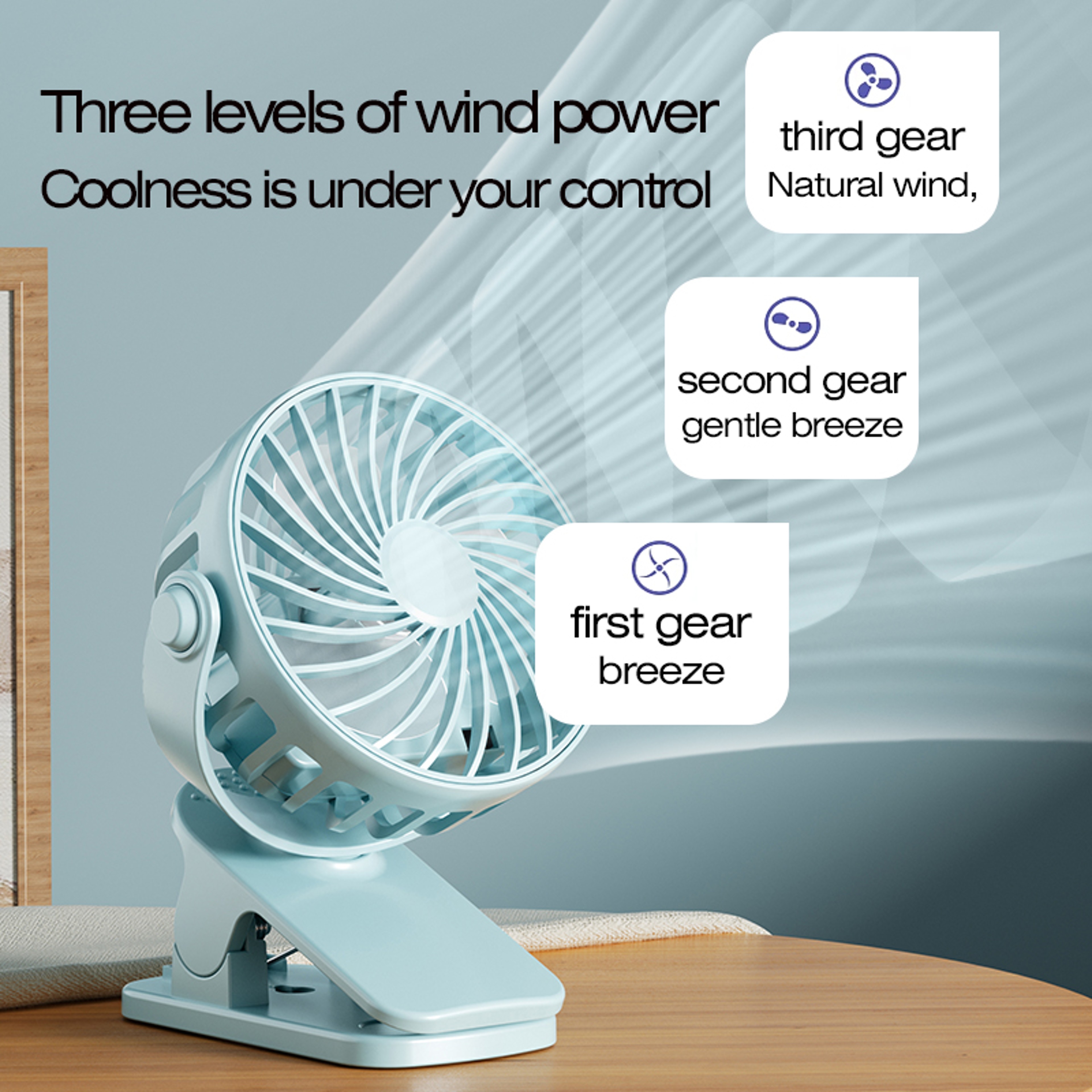 Portable Rechargeable Clip Fan Rotatable Hanging Fan With Night Light For Camping And Outdoor Use 2