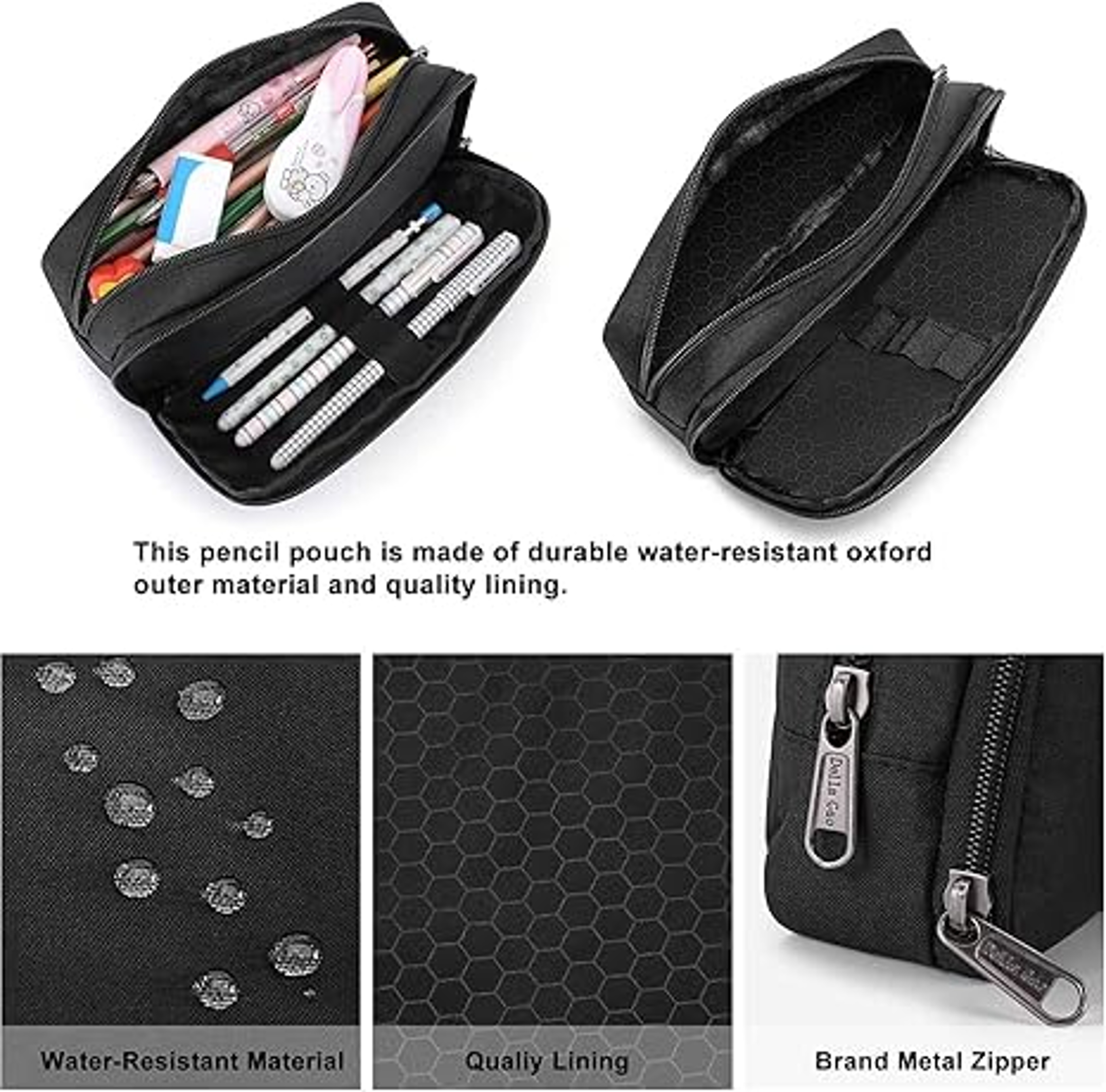 Large Capacity Pencil Case Multifunctional Pencil Pouch School Office Stationery Organizer 5