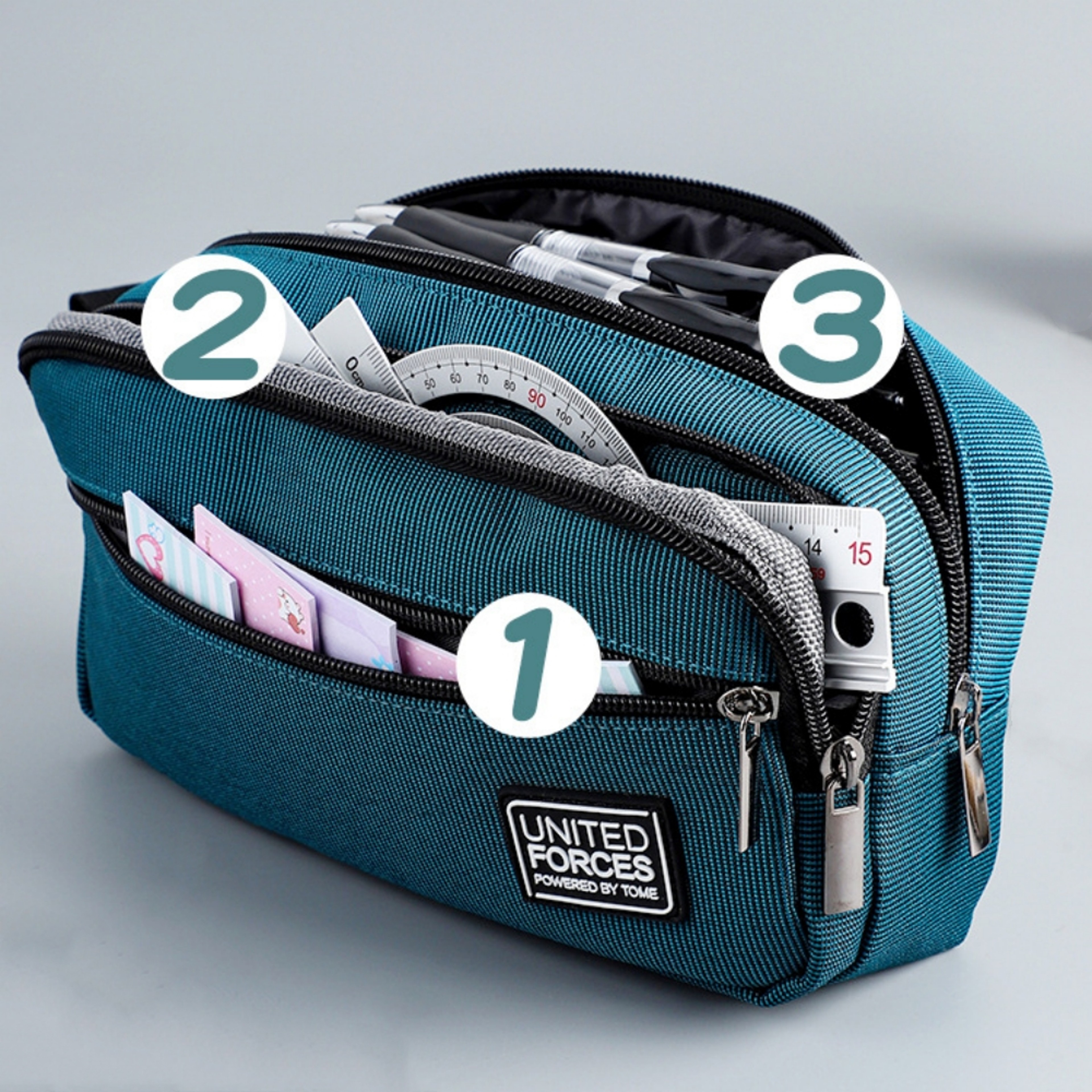 Large Capacity Pencil Case Waterproof Canvas Pen Storage Bag For School Office 2