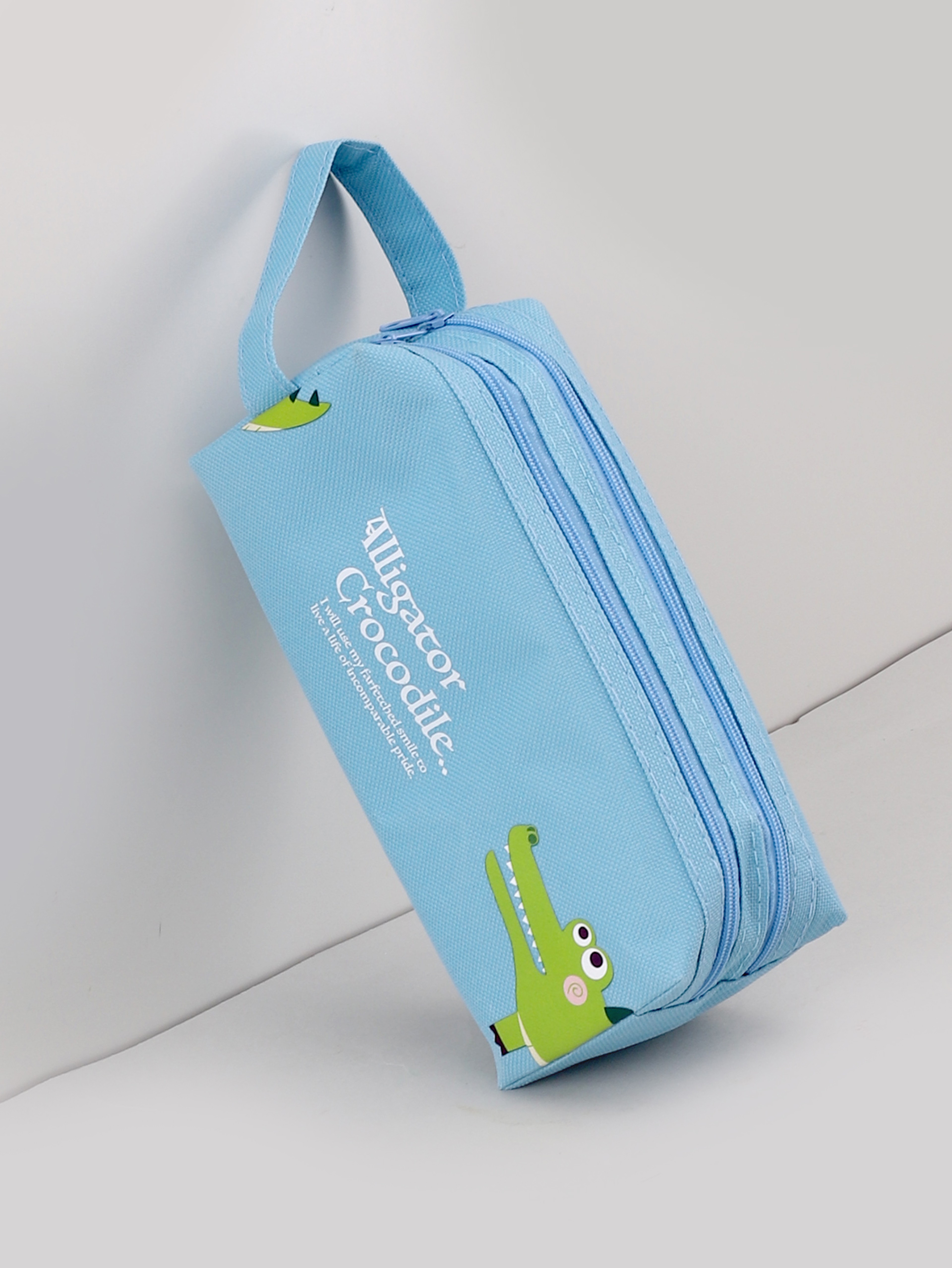Animal Double Layer Large Capacity Pencil Case Cute School Pencil Pouch Organizer 6