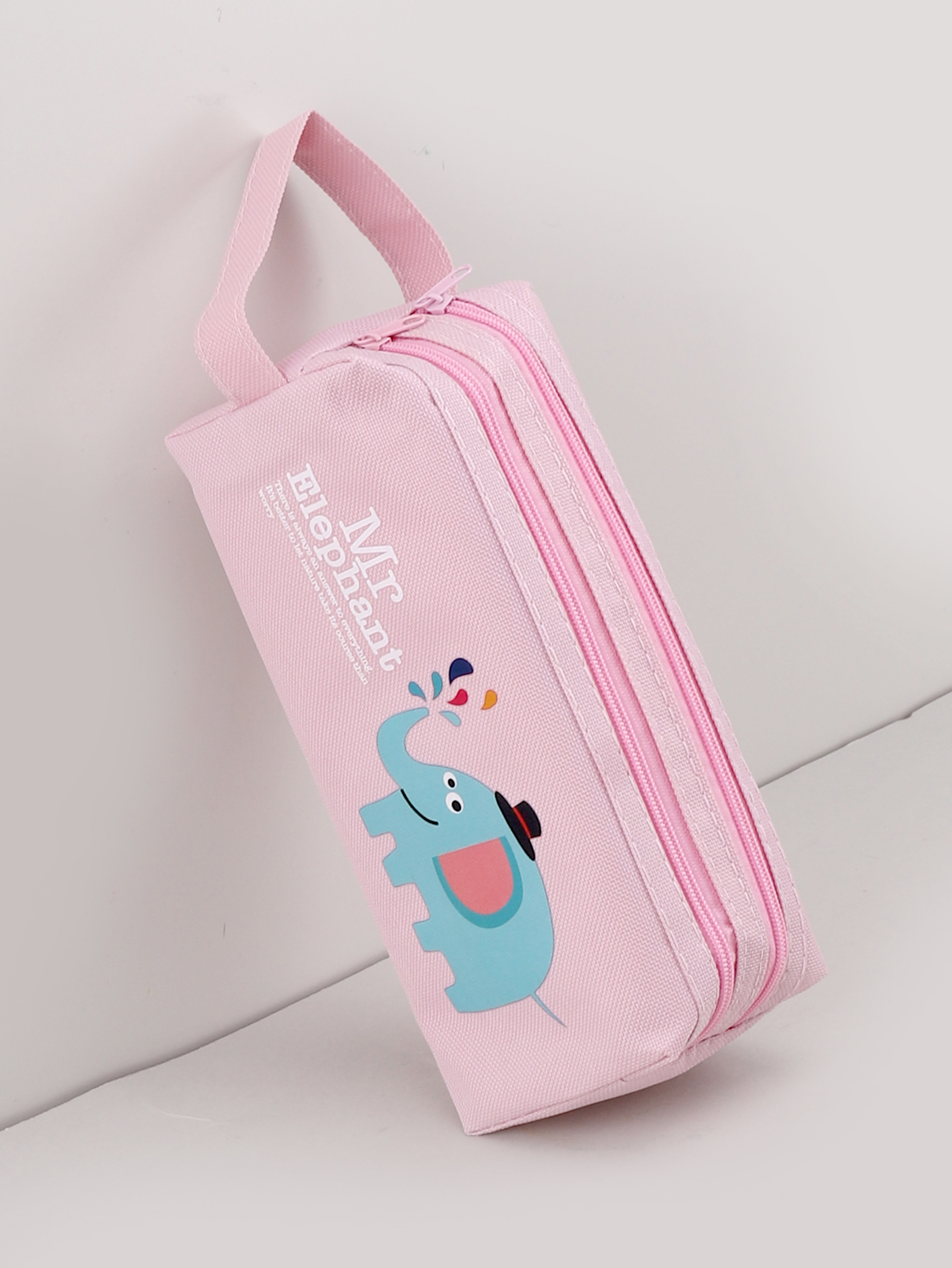 Animal Double Layer Large Capacity Pencil Case Cute School Pencil Pouch Organizer 8