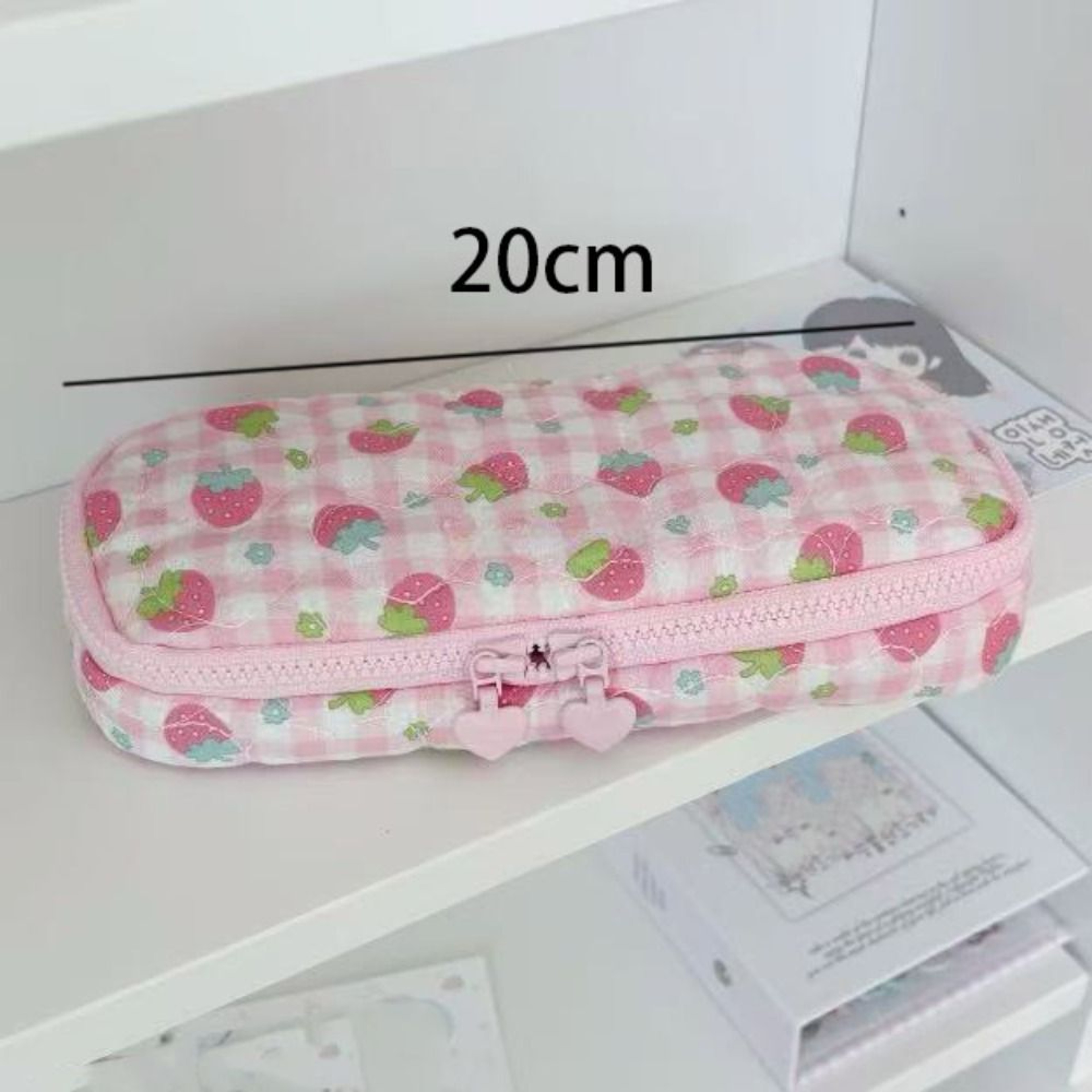 Strawberry Design Large Capacity Pencil Case Portable Stationery Bag for School – view 6
