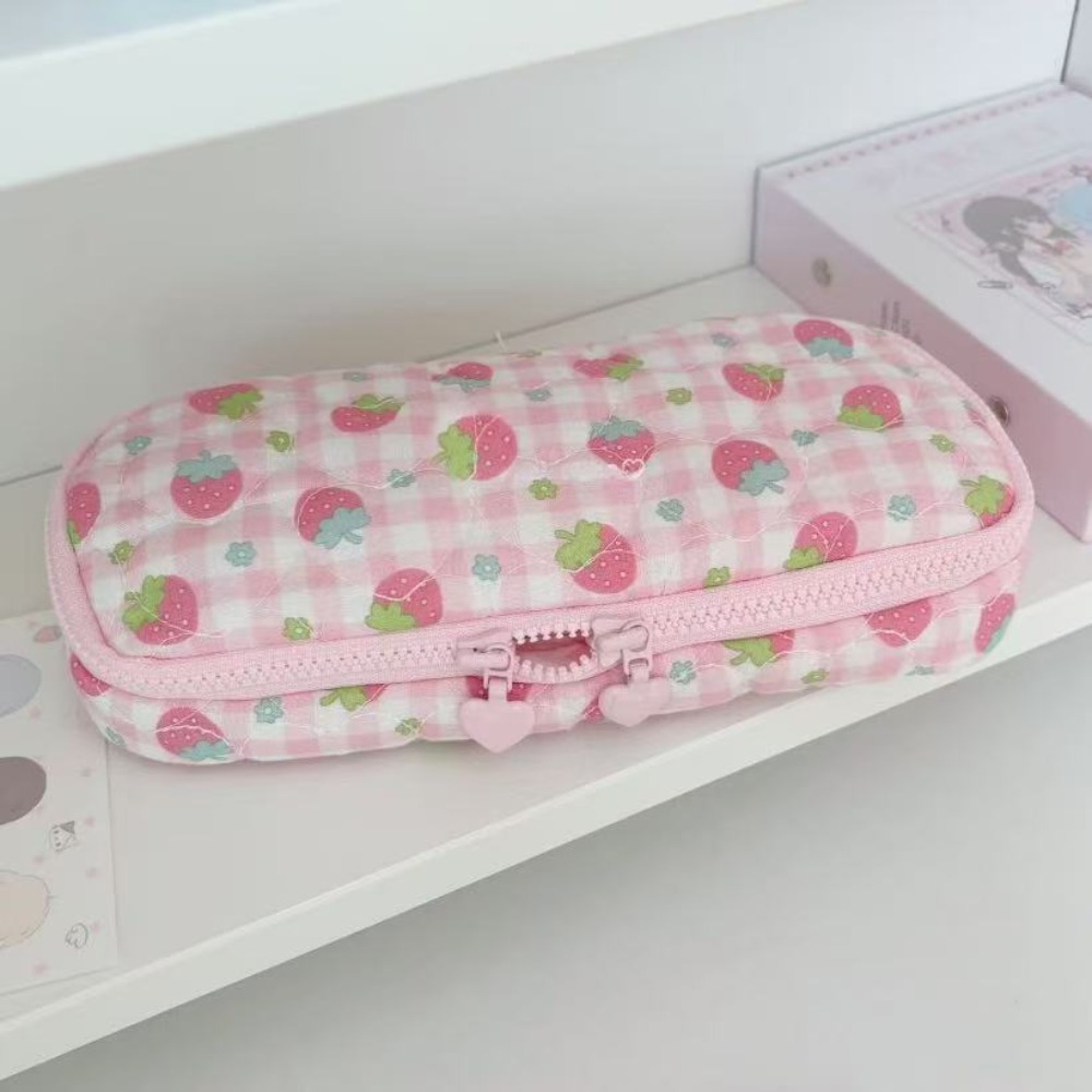Strawberry Design Large Capacity Pencil Case Portable Stationery Bag for School – view 7