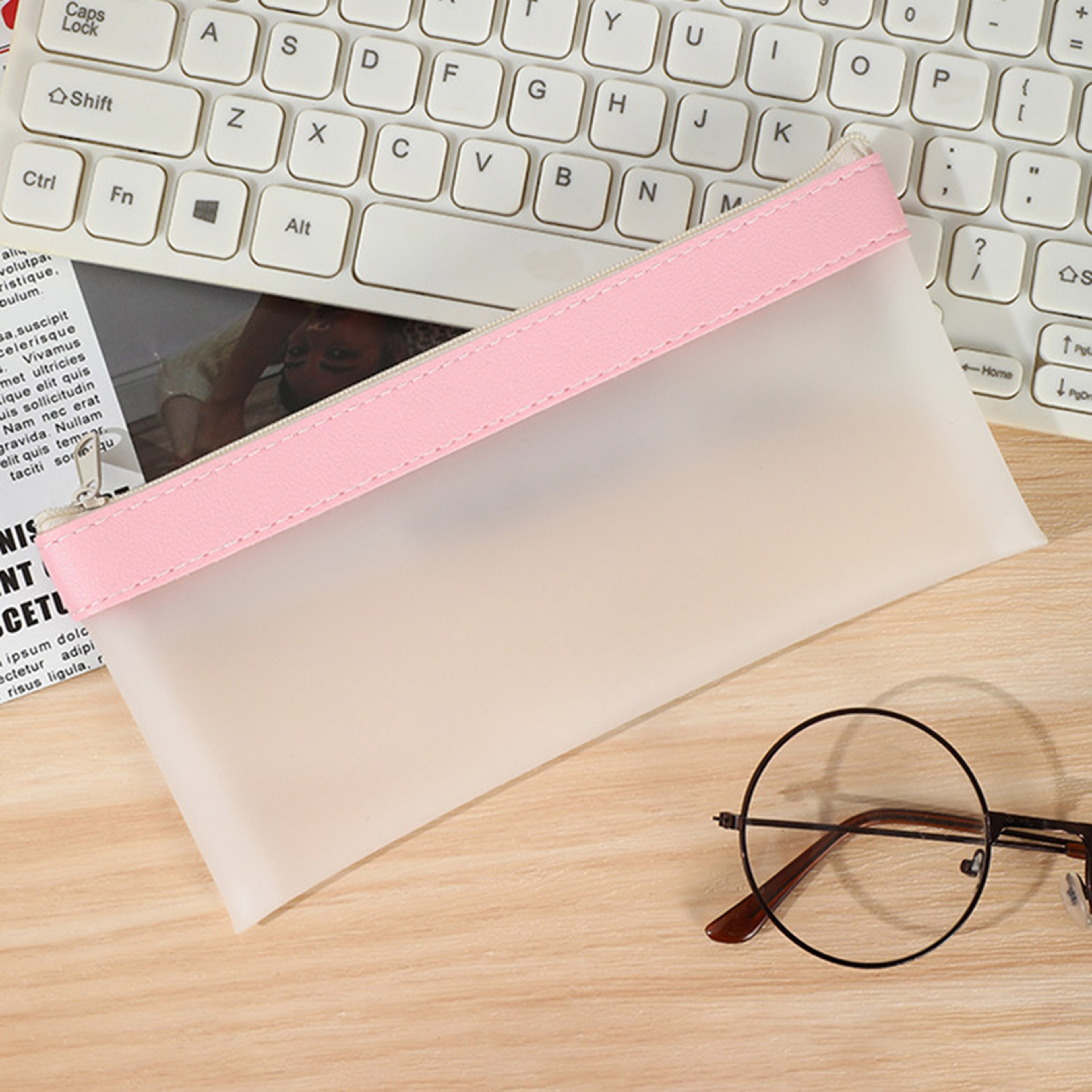 Transparent Frosted Pencil Case Large Capacity Stationery Organizer For School Office And Students 7