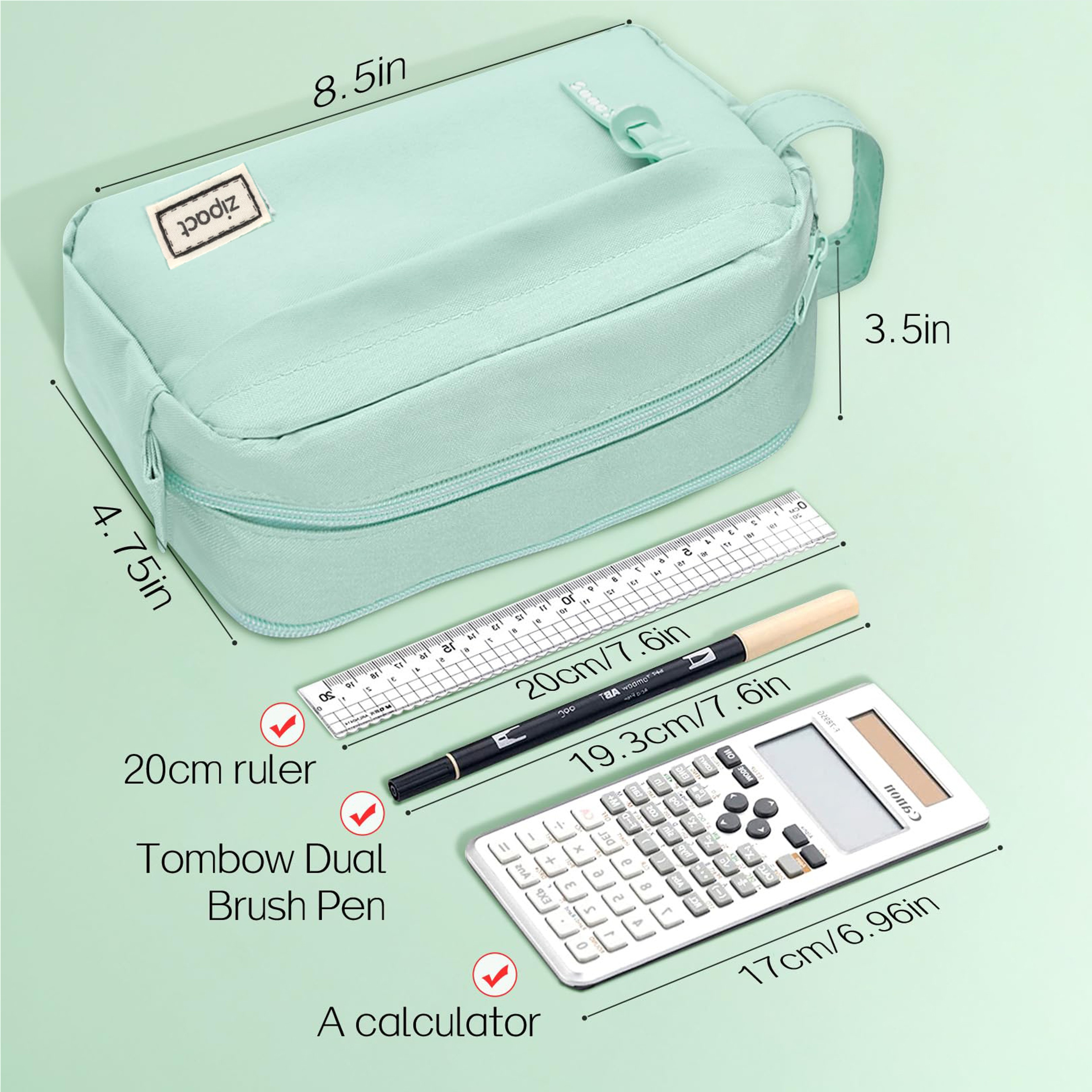 Large Capacity Pencil Case Organizer Pouch With Multiple Compartments For School Office Art Supplie 3