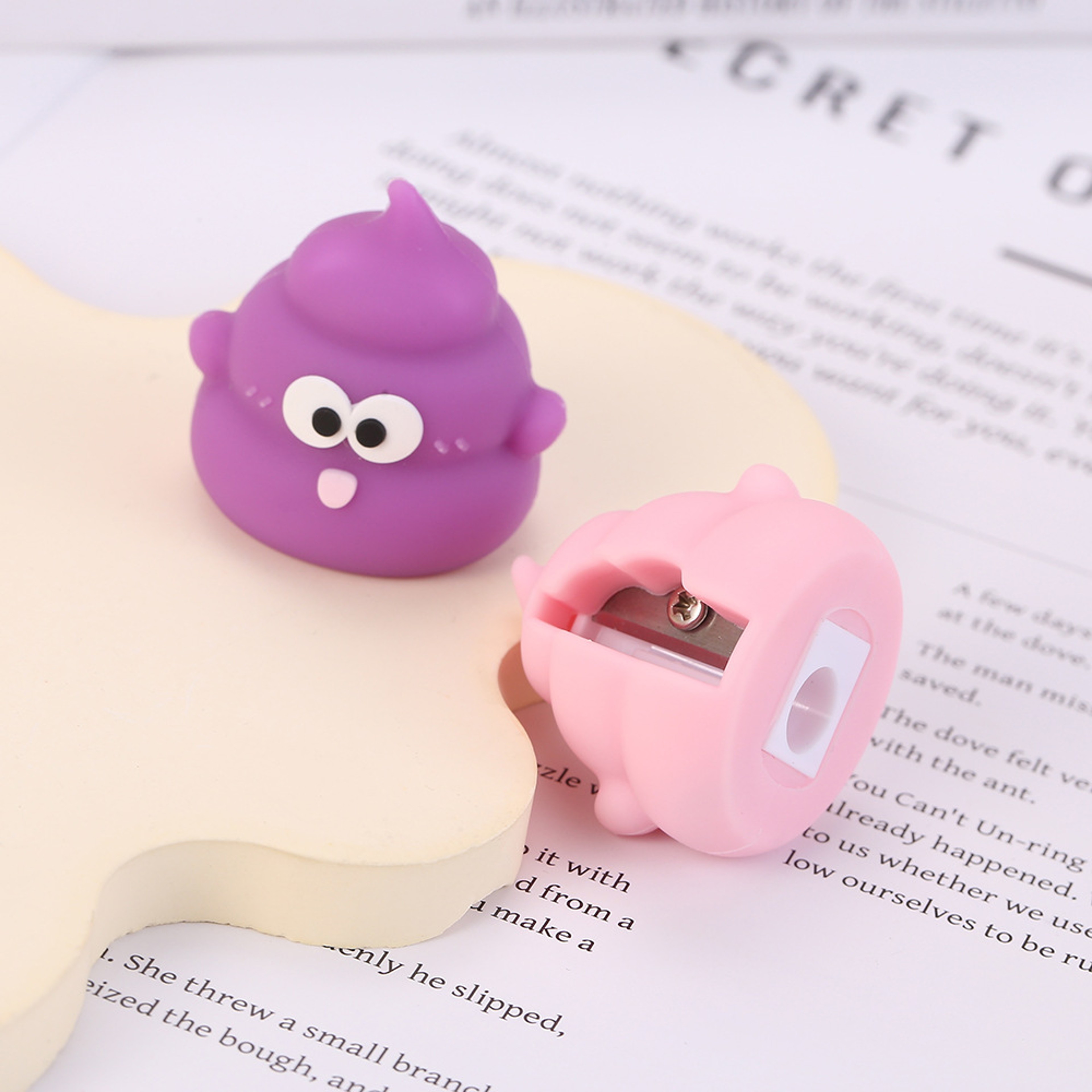 Cute Poop Pencil Sharpener For Kids Mini Creative School Supply Gift 2