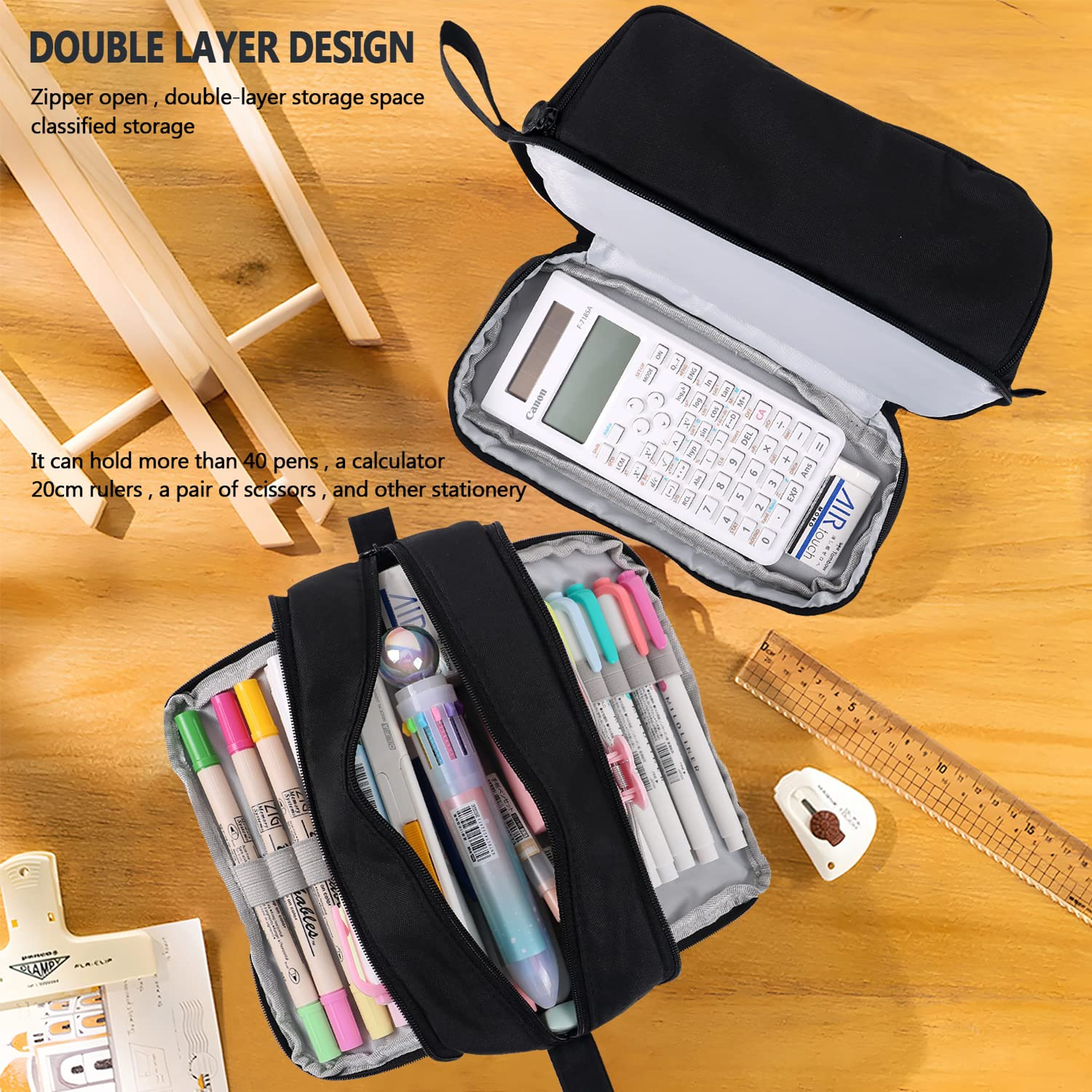 Large Capacity Pencil Case And MultiPurpose Stationery Organizer 5