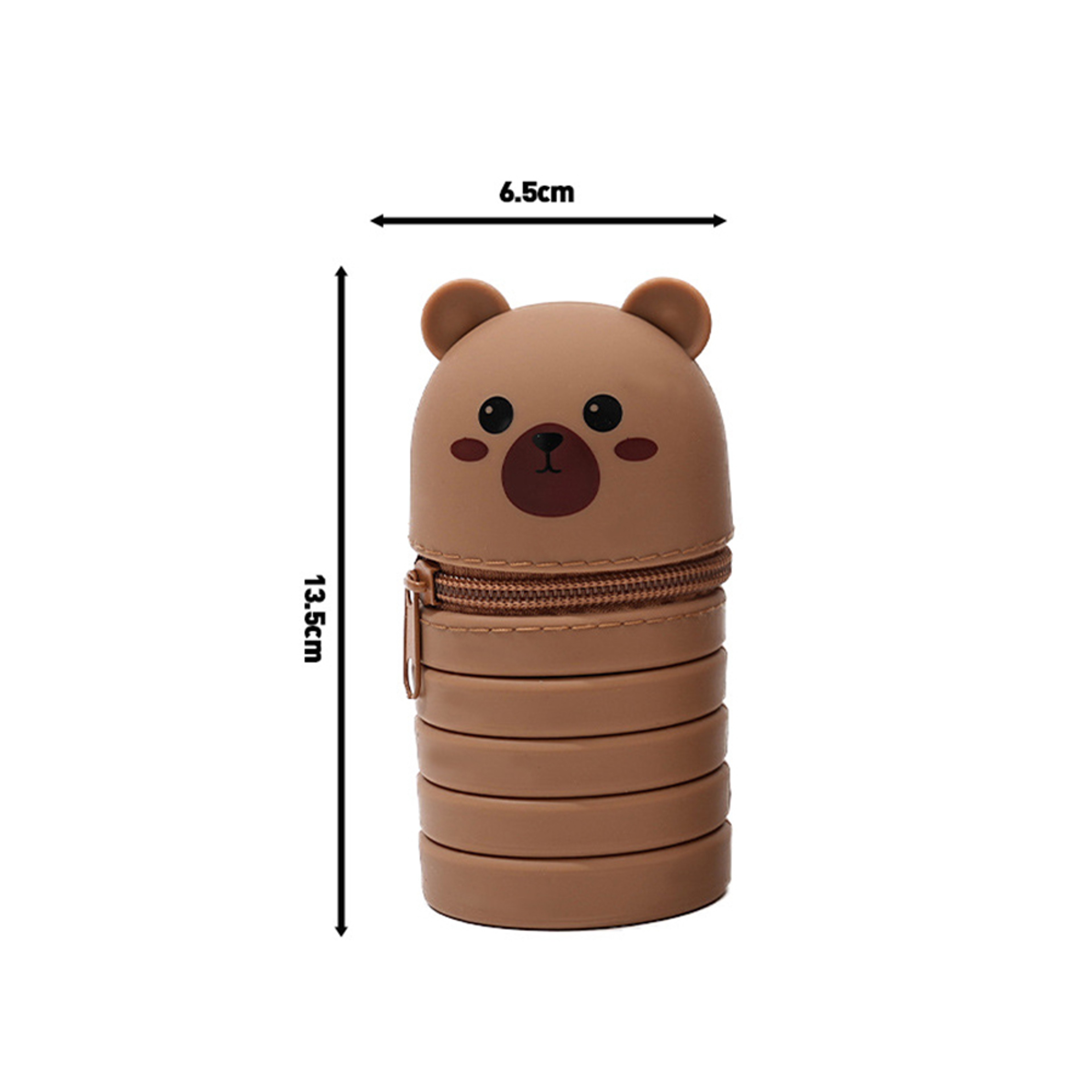 Cute Animal Foldable Silicone Pencil Case And Desk Organizer 6