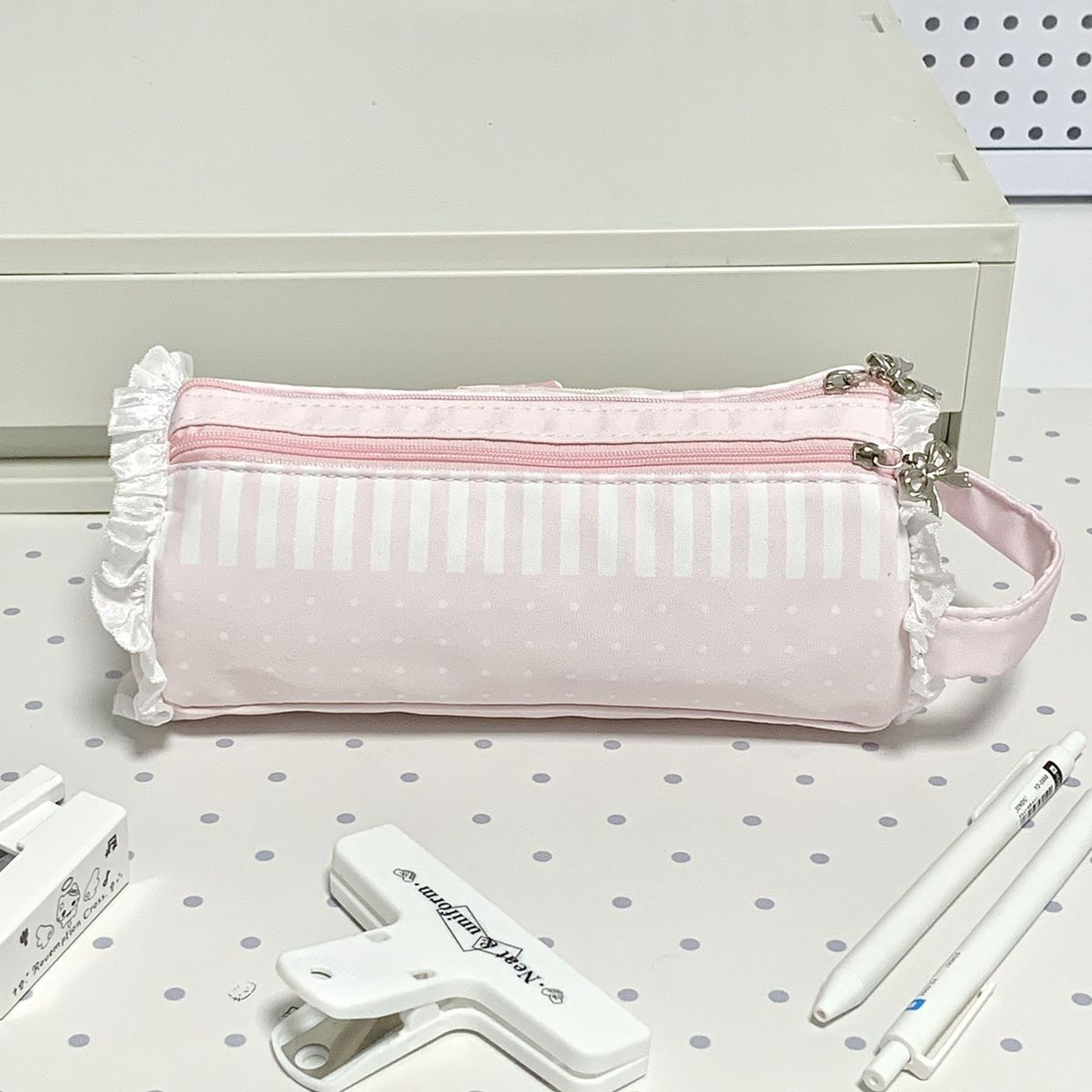 Coquette Lace Large Capacity Pencil Case and Makeup Organizer – view 2