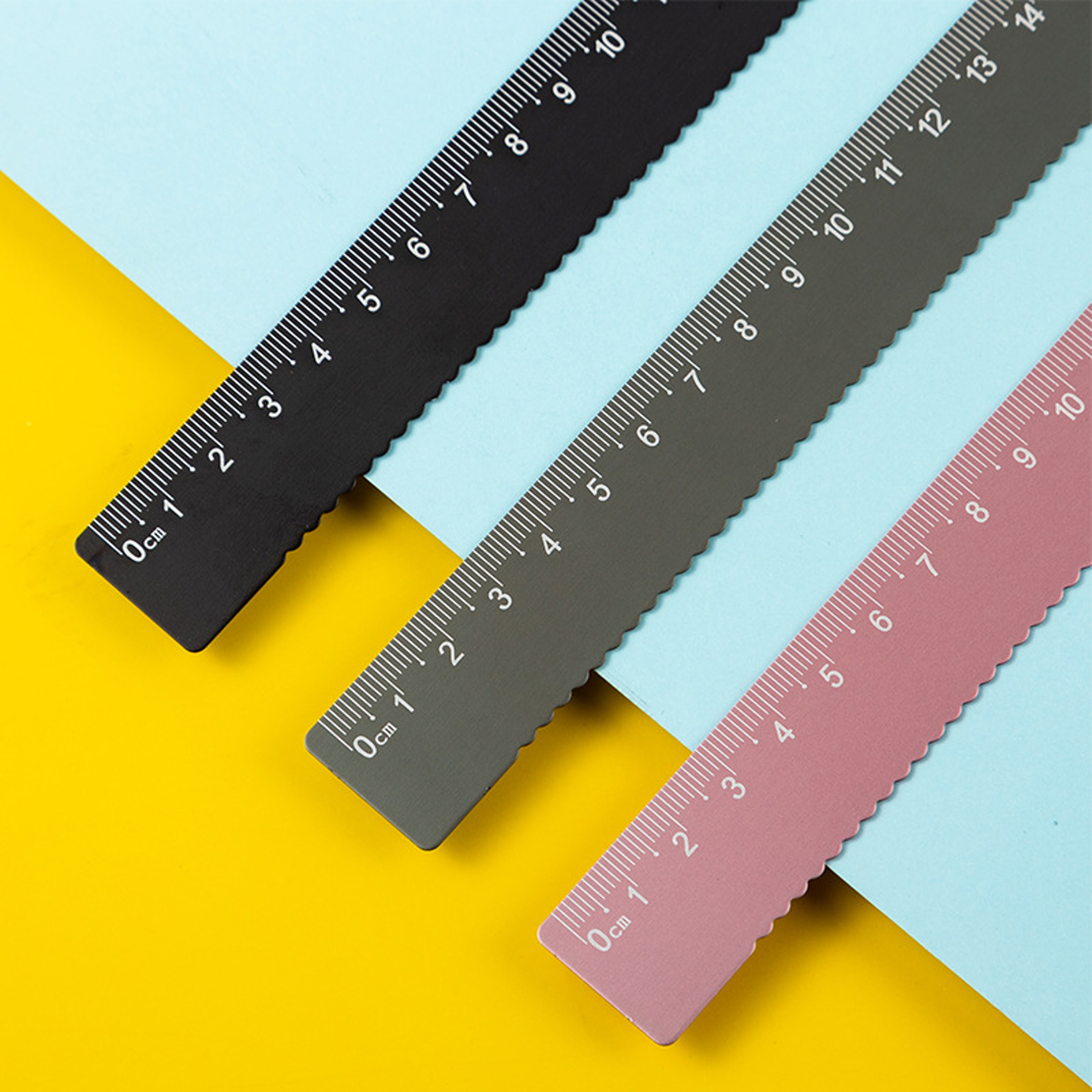Wavy Edge Aluminum Ruler For Measuring And Creative Drawing 0