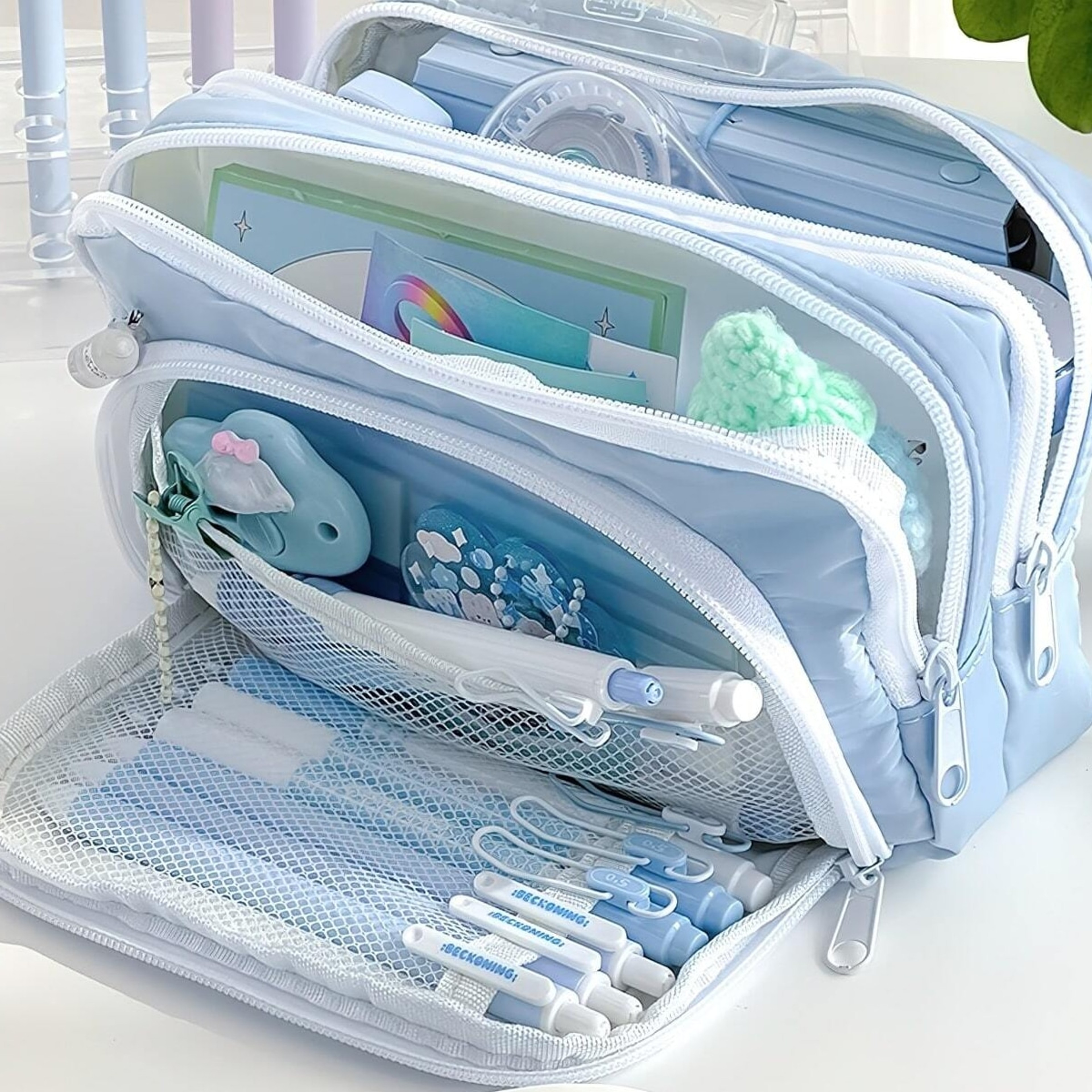 Cute Multi Layer Large Capacity Pencil Case Organizer 1
