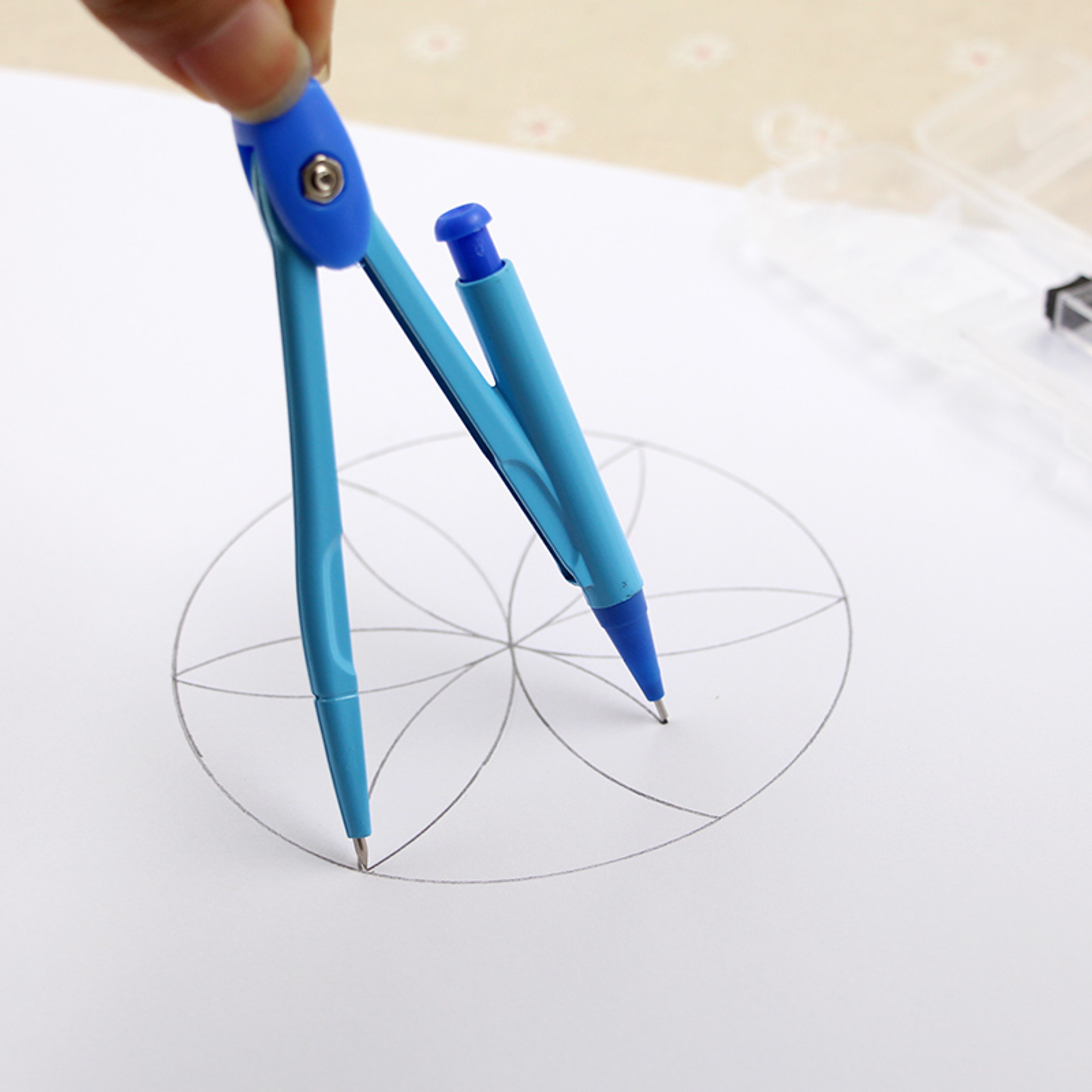 Precision Metal Compass for Students with Spare Pencil Lead Geometry Drawing Tool – view 2