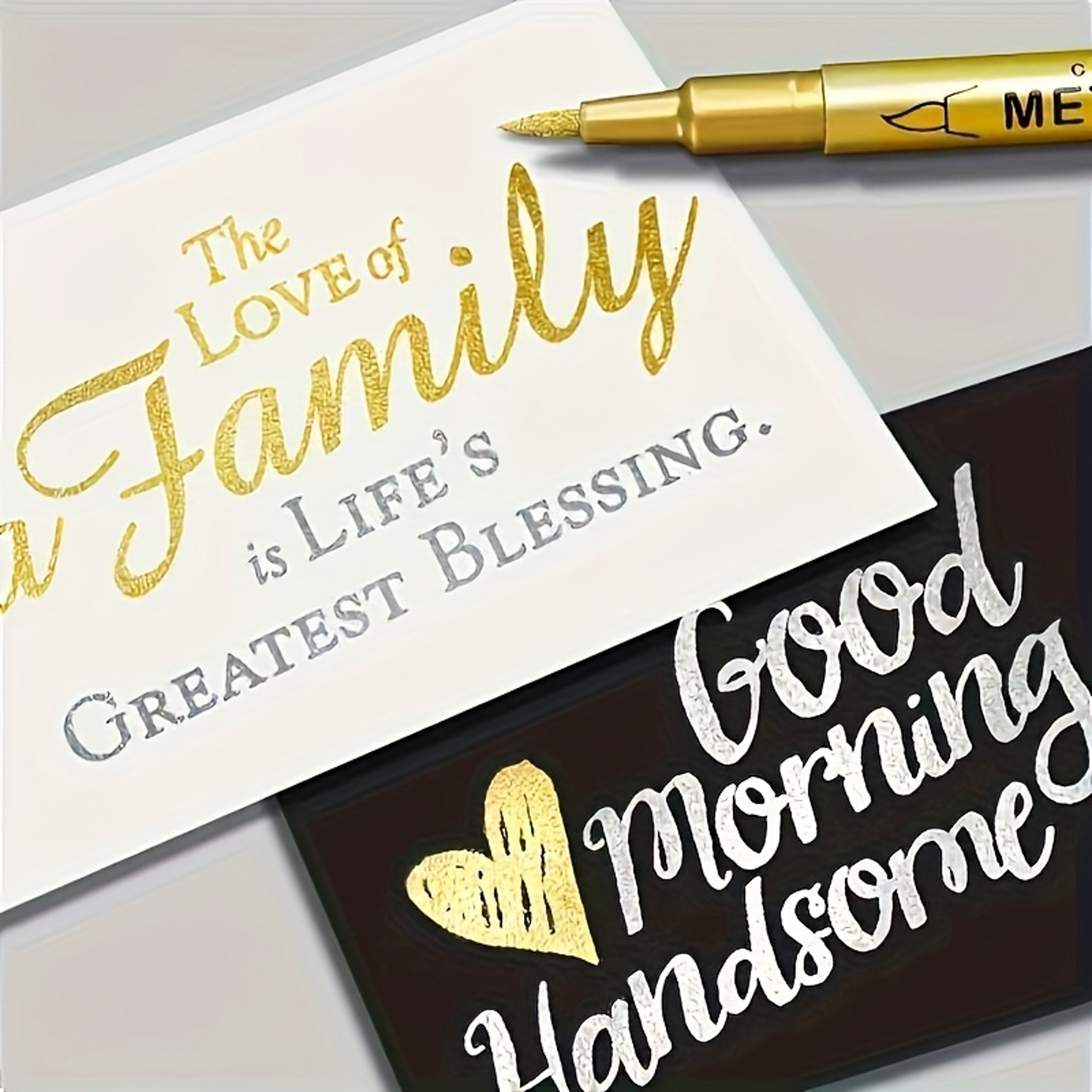 Golden Silver Waterproof Permanent Marker Pens Set for DIY Crafts Resin Art and Office Use – view 5