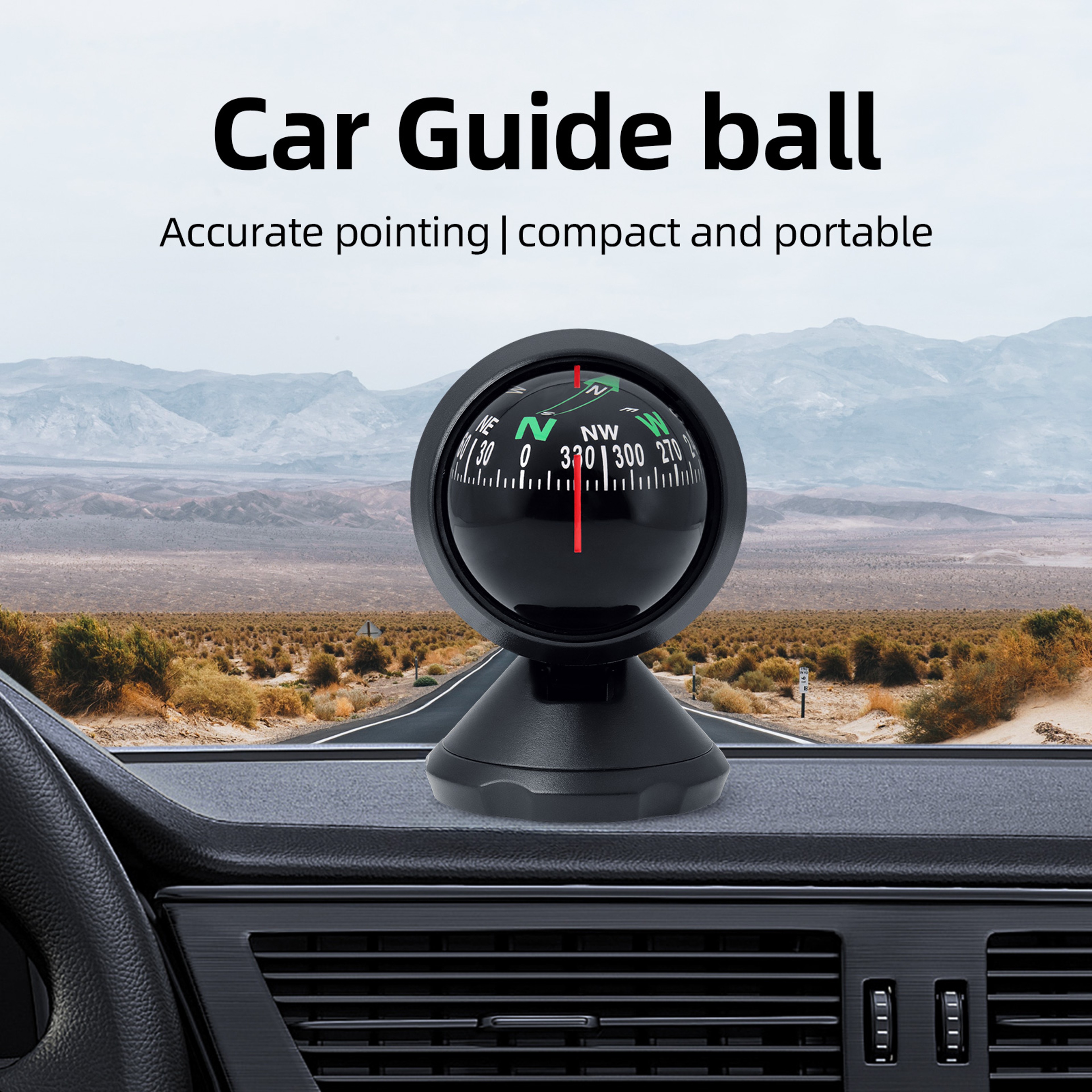 Precision Dash Mount Compass Adjustable Navigation Ball Compass for Car and Marine Boat – view 2