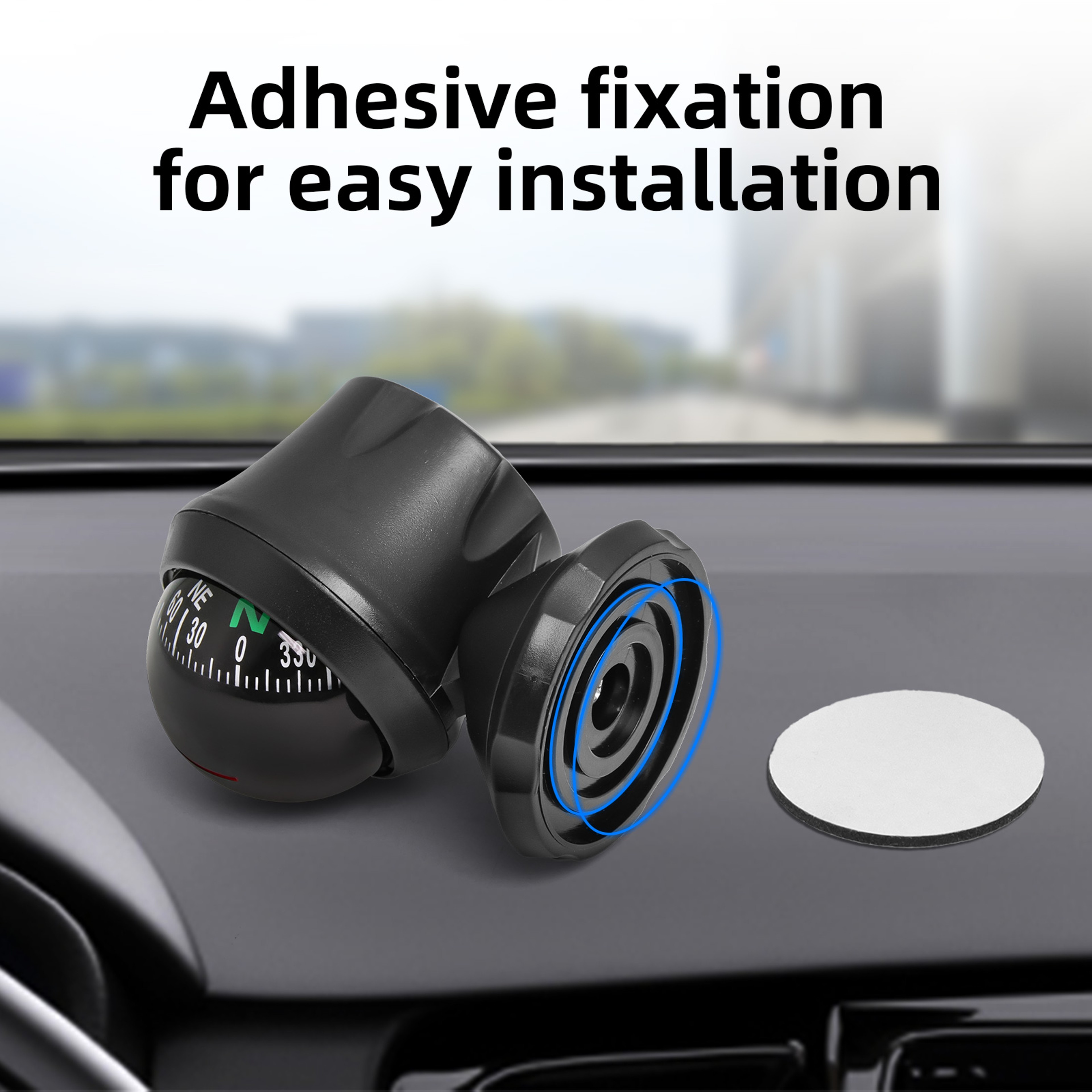 Precision Dash Mount Compass Adjustable Navigation Ball Compass for Car and Marine Boat – view 4